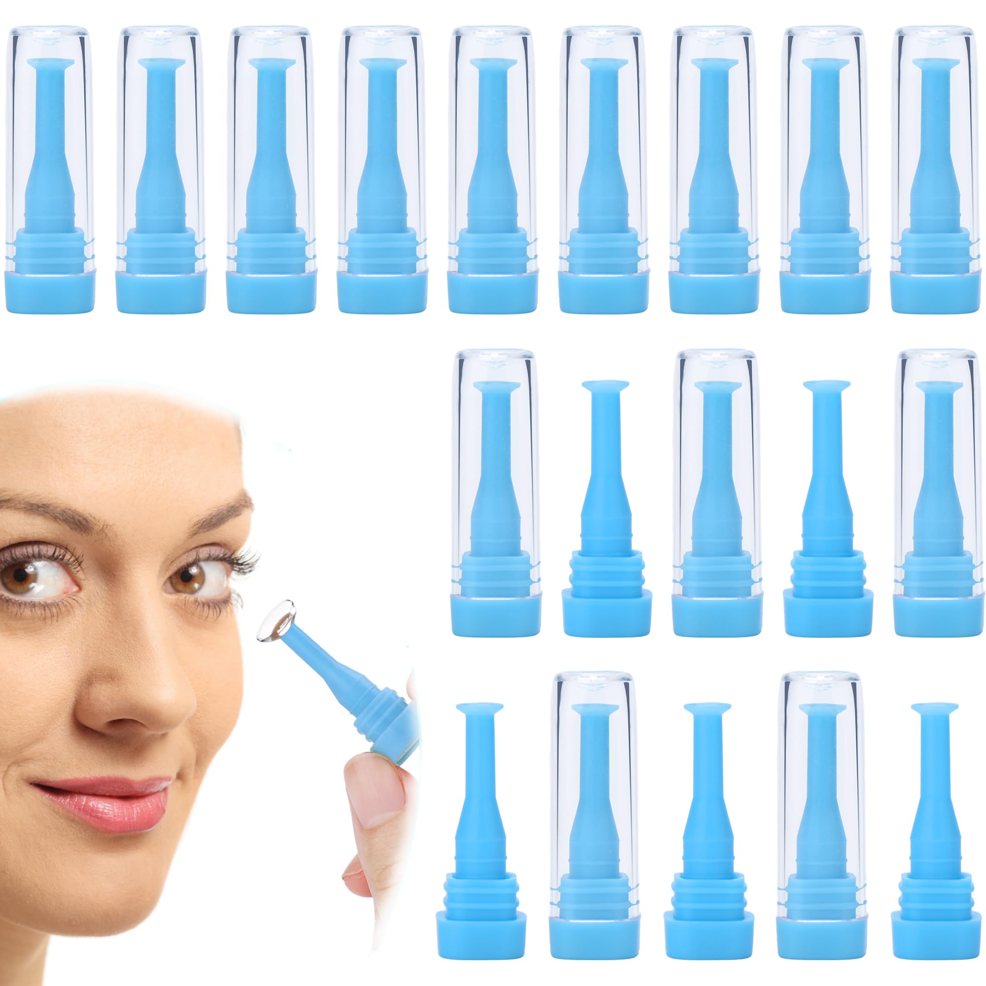 10 Pieces Hard Contact Lens Remover Tool for RGP and Scleral Lenses - Plunger Suction Cup (Blue)