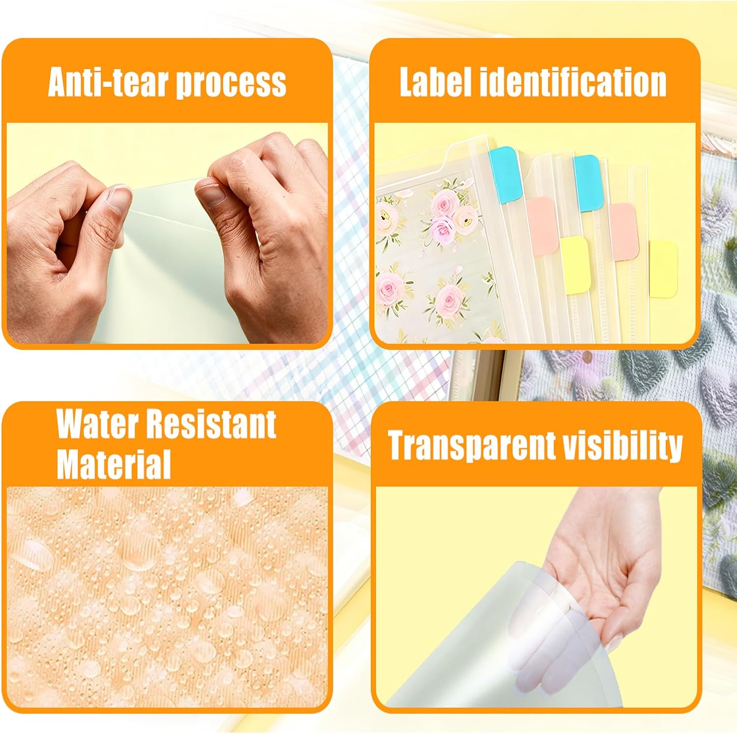 36 Pack 12 x 12 Inch Scrapbook Paper Storage Organizer with 120 Sticky Tabs, All-in-One Storage for Holding Scrapbook, Vinyl, Photos