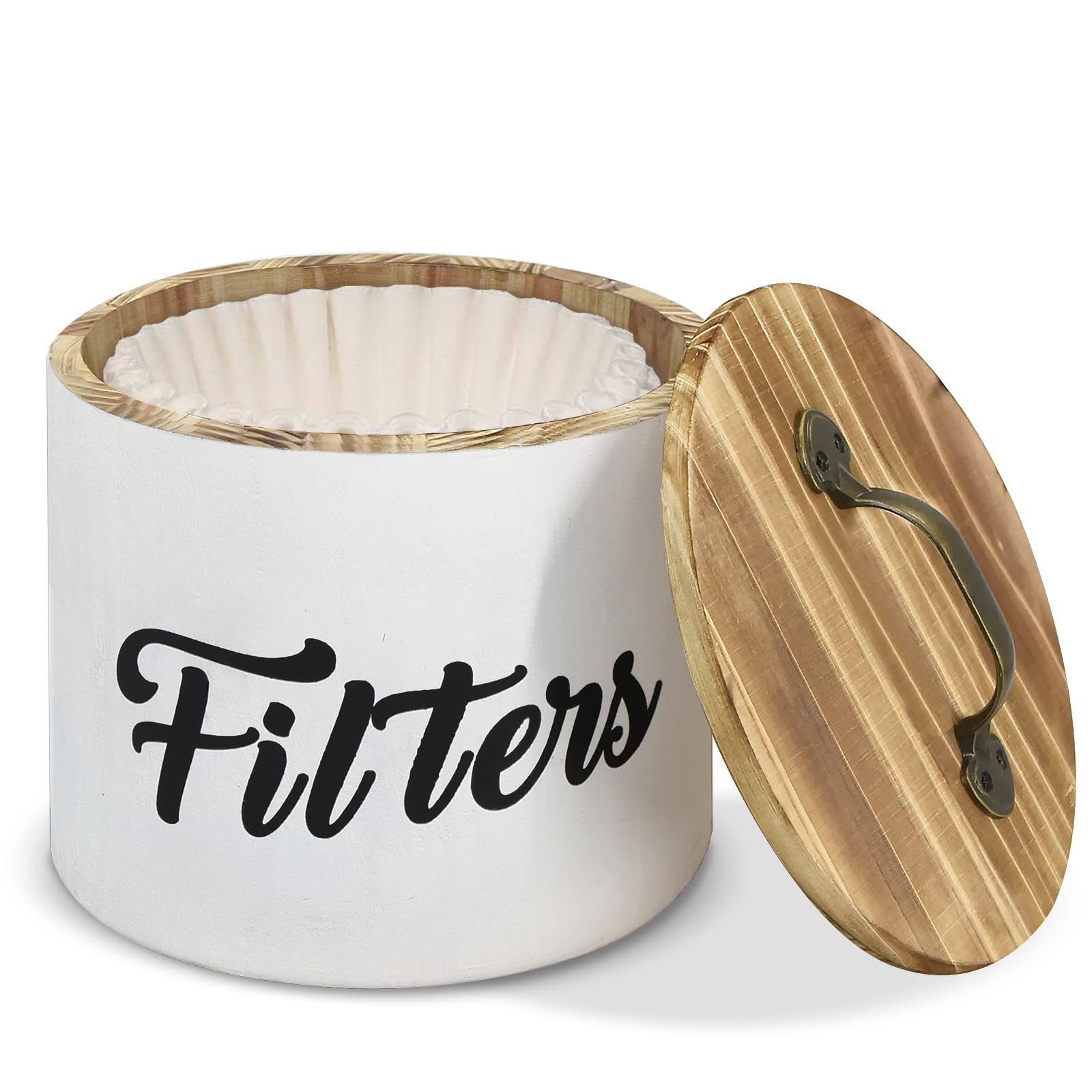 Buy Coffee Filter Holder, Farmhouse White Coffee Filter Storage Container Coffee Filter Basket
