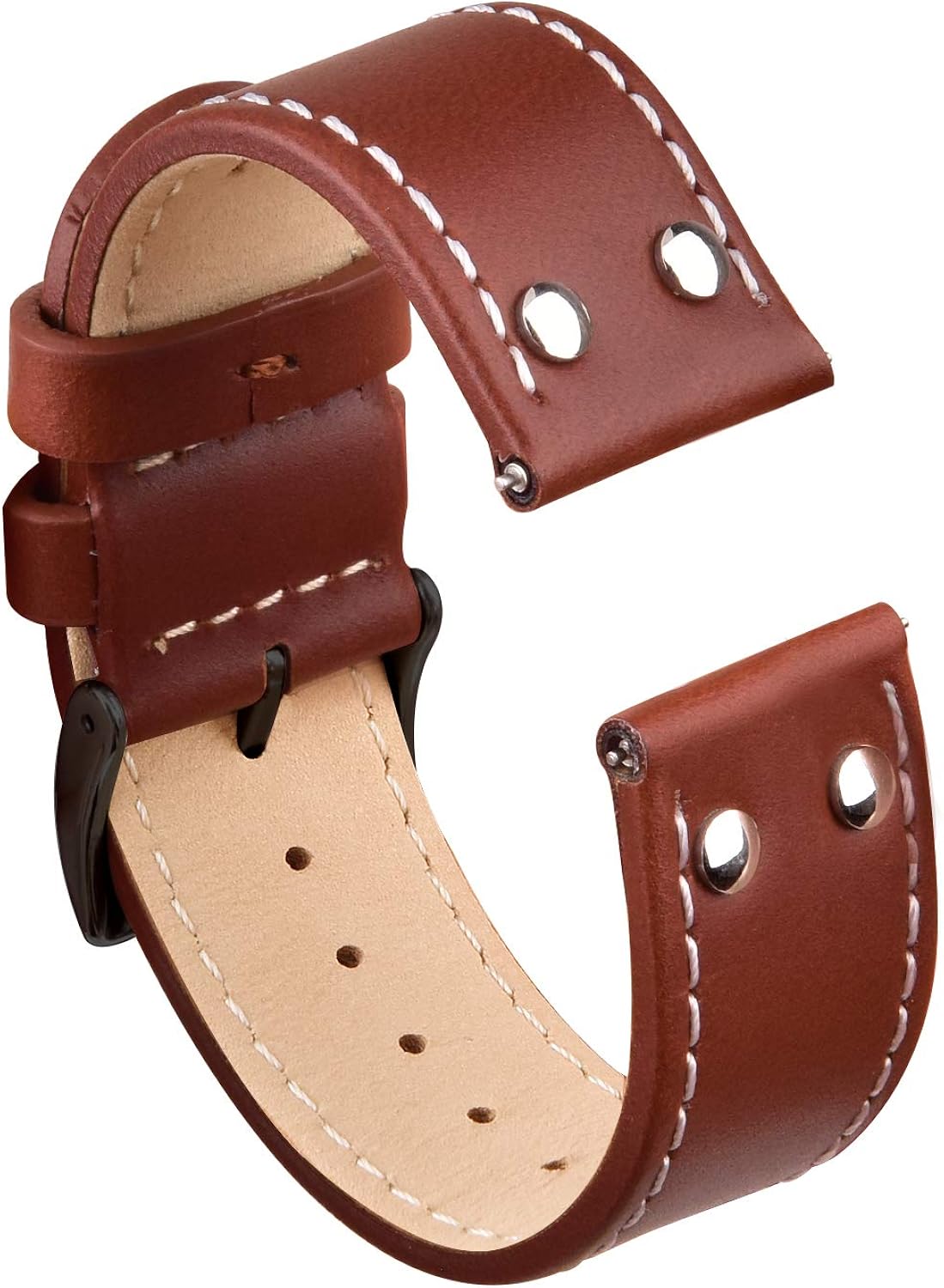 Ritche Quick Release Leather Watch Bands Top Grain Leather Watch Strap 18mm, 20mm or 22mm for Men Women