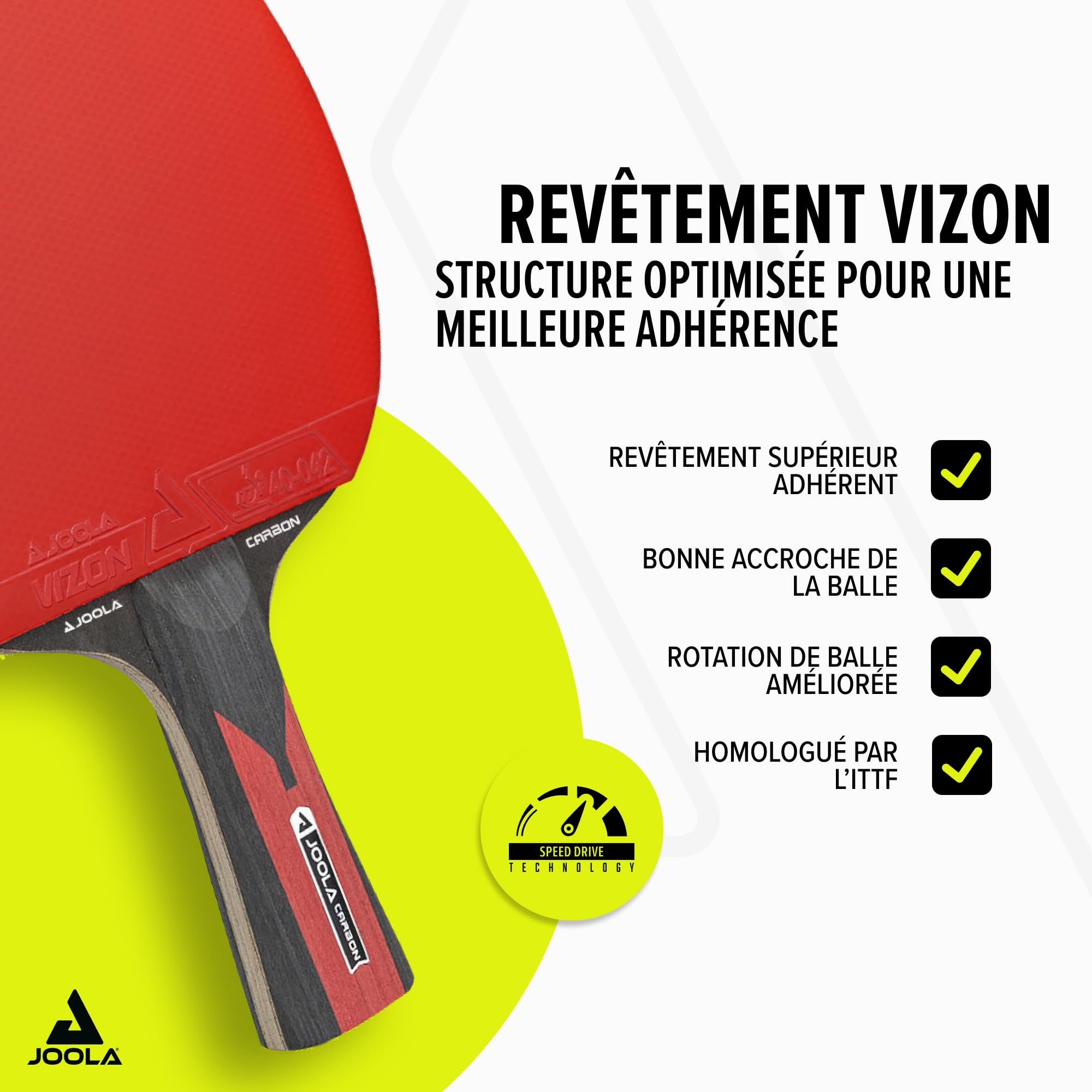 JOOLA Carbon Control Table Tennis Bat for Advanced Players, Carbon Speed Table Tennis Set, Includes Premium Table Tennis Balls 40+ mm, Table Tennis Case