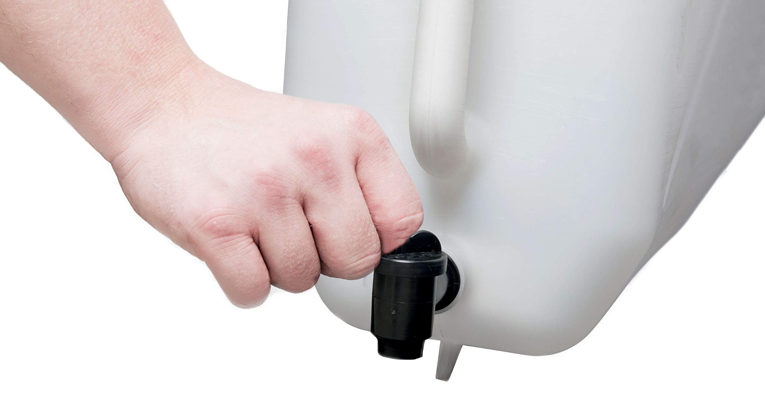 Lokhen - Tanque de agua de lavado para camión, 25 l, con dispensador de jabón, tanque de agua con soporte, tanque de agua de plástico, color blanco, carga superior