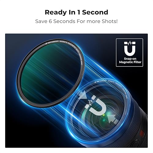Miniatura 2 de K&F Concept Kit de filtros magnéticos de lente Caemra de anillo básico magnético GND8 ND8 ND64 ND1000 de 2.047 in (paquete de 5) - Kit de filtros de