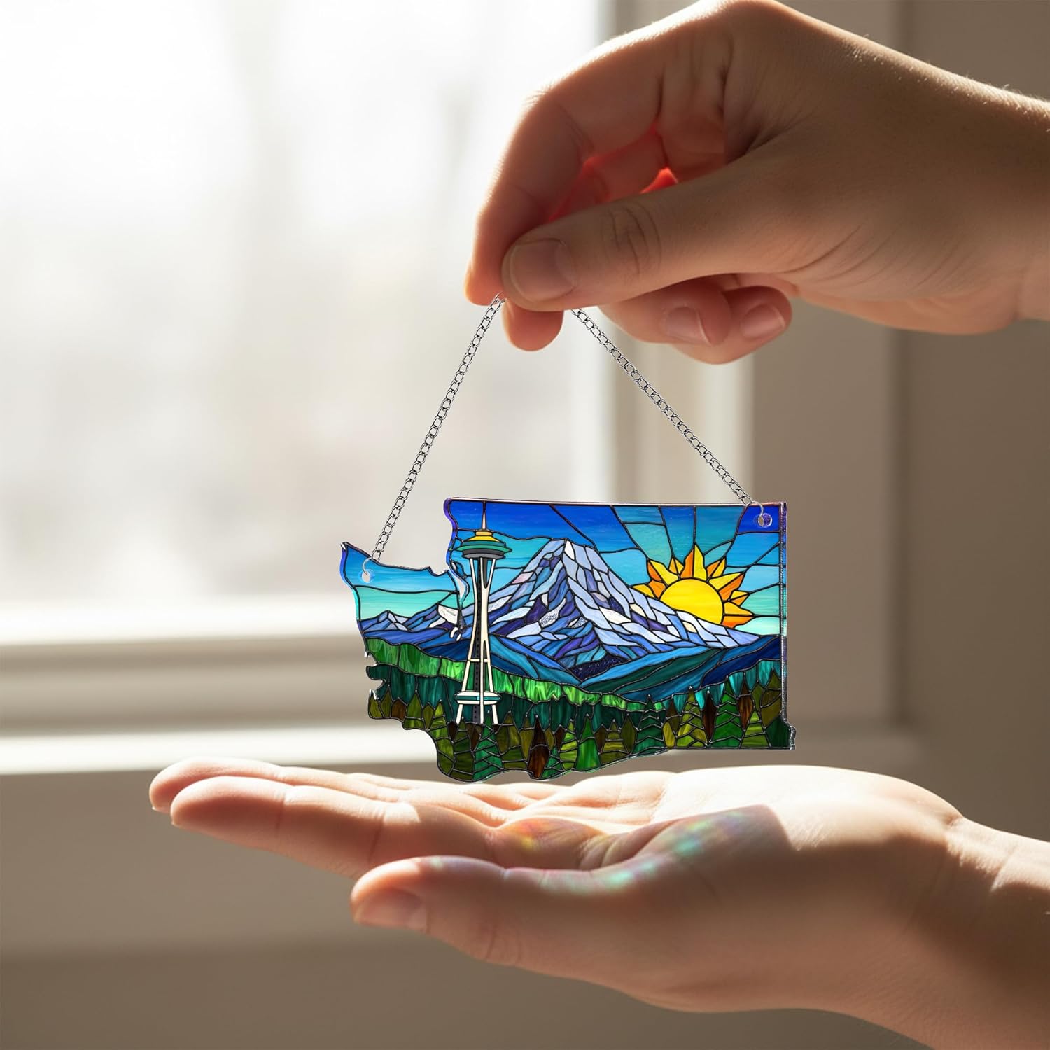 Acrylic Washington Suncatcher Ornaments for Christmas Tree - United States Gifts for Women, Travel Lovers Gift, Christmas Ornament for Tree Decorations, Washington Gifts for Women - Image 6