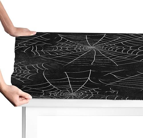Miniatura 3 de YoCosy Mantel rectangular negro gótico de tela de animales de Halloween, para mesas de 6 pies, poliéster, impermeable, rectangular, para fiestas,