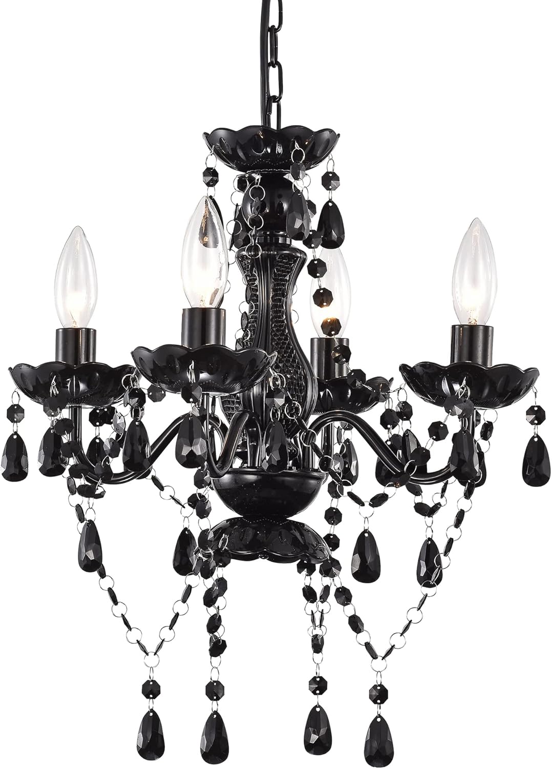Black Chandelier Small Crystal Chandelier Lighting Mini Acrylic