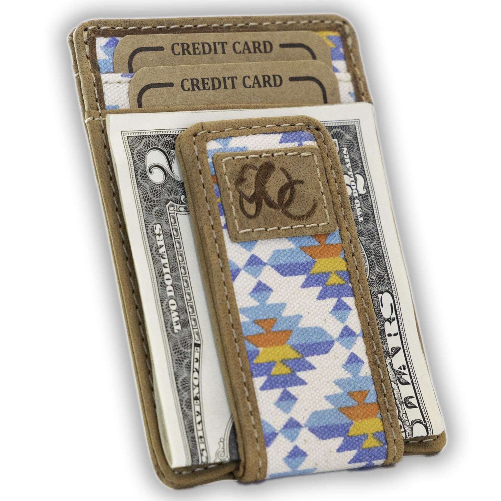 UC Leather Company Full-Grain Leather Front Pocket Wallet with RFID Protection, Slim Design, Multiple Card Slots, Aztec Brown Black (Aztec)