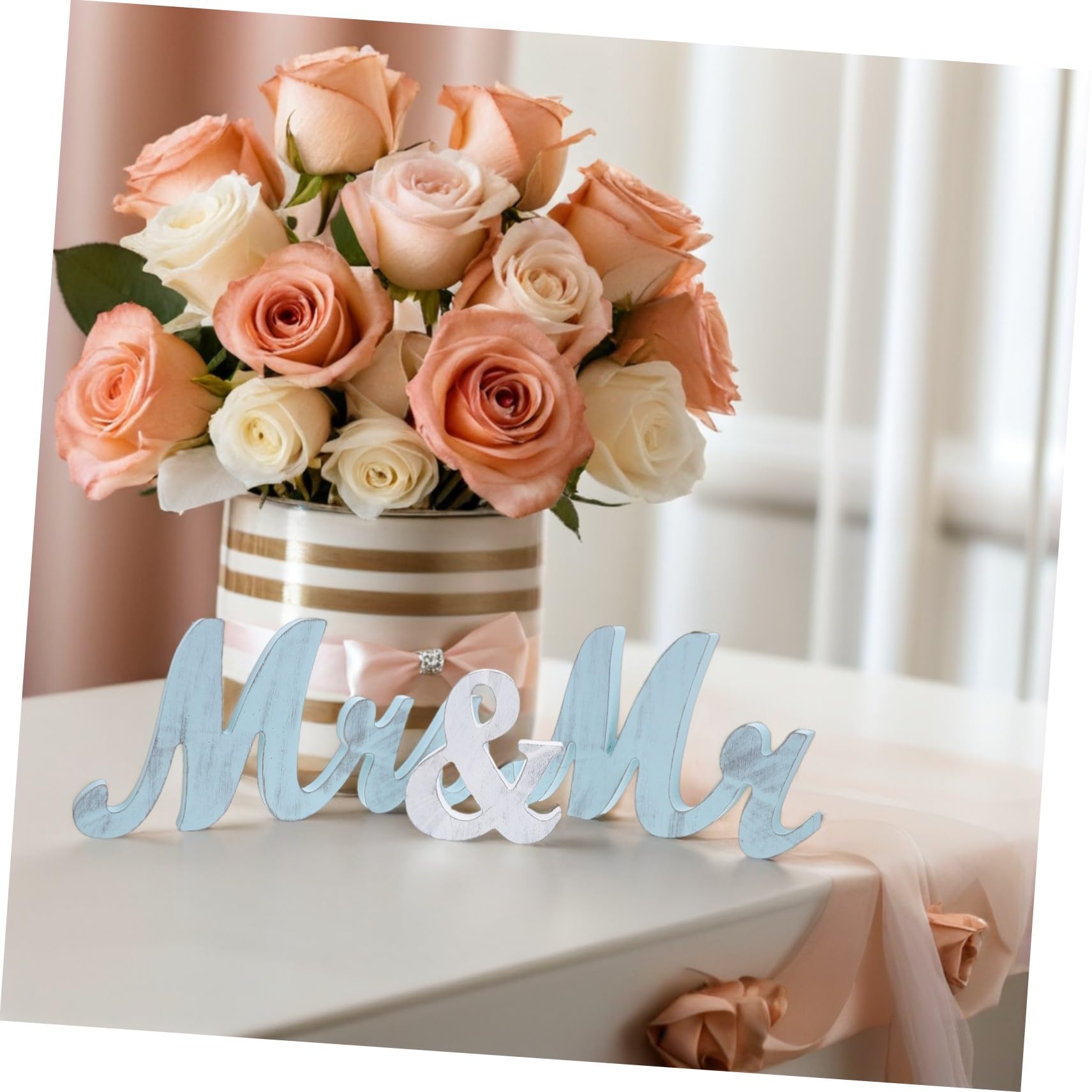 Gatuida Mr Mrs Holzschild Hochzeit Tischdeko Vintage Stil Rustikale Holzdeko für Jubiläum Langlebige Romantische Hochzeitsdekoration Vielseitig für Feier und Heimgebrauch