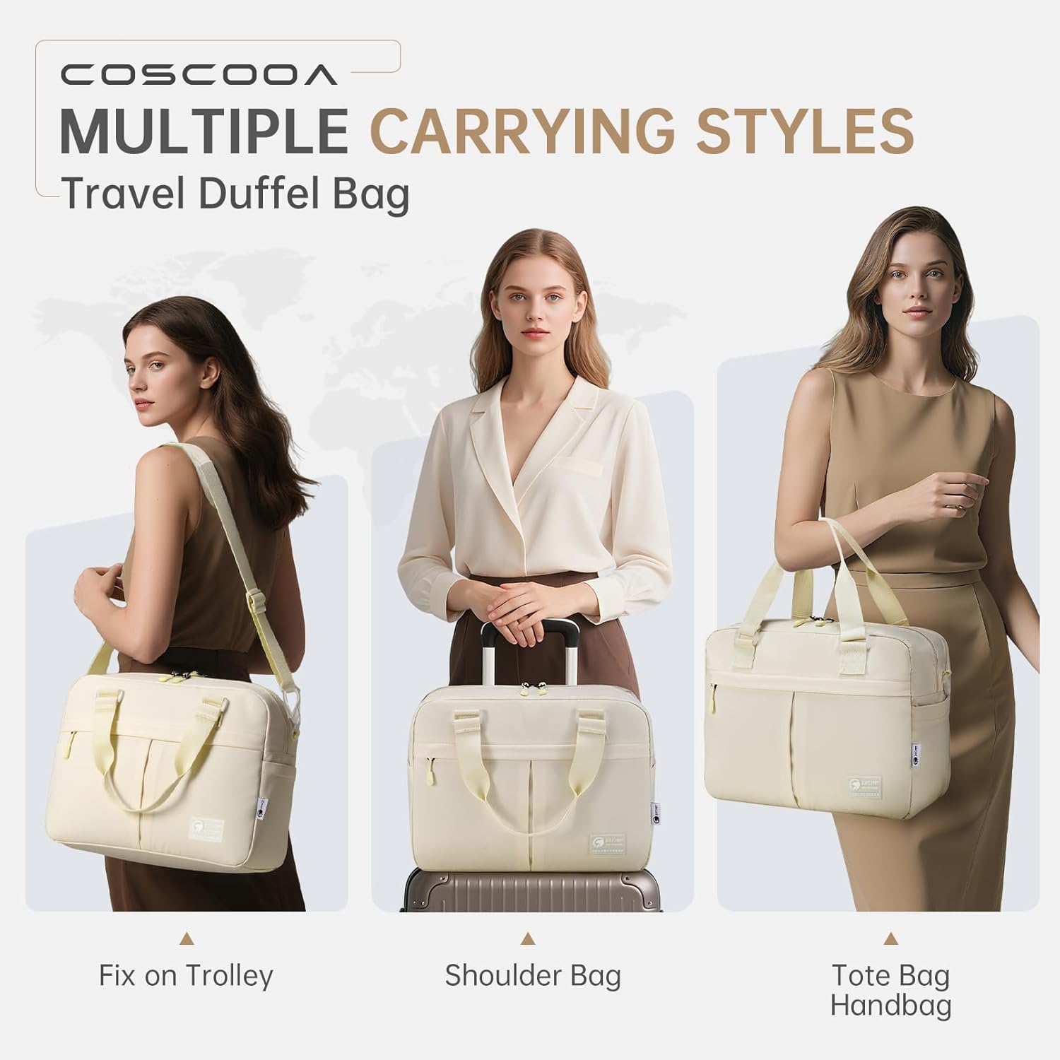 40x30x15 cm Personal Item Travel Bag,Expandable 40x30x25cm Carry on Duffel Bag,Flight Approved Underseat Carry-on Bag - Image 3