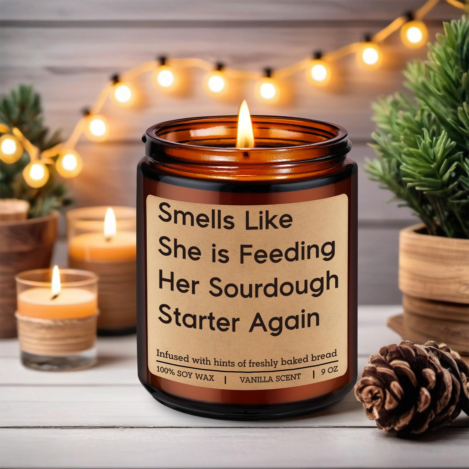 Miracu Candle, Baking Gifts for Sourdough Bakers, Sourdough Gifts for Women, Starter, Sour Dough Bread Making Present for Bread Baker Lover, Funny Mothers Day Birthday Idea for Friend Sister Wife Her