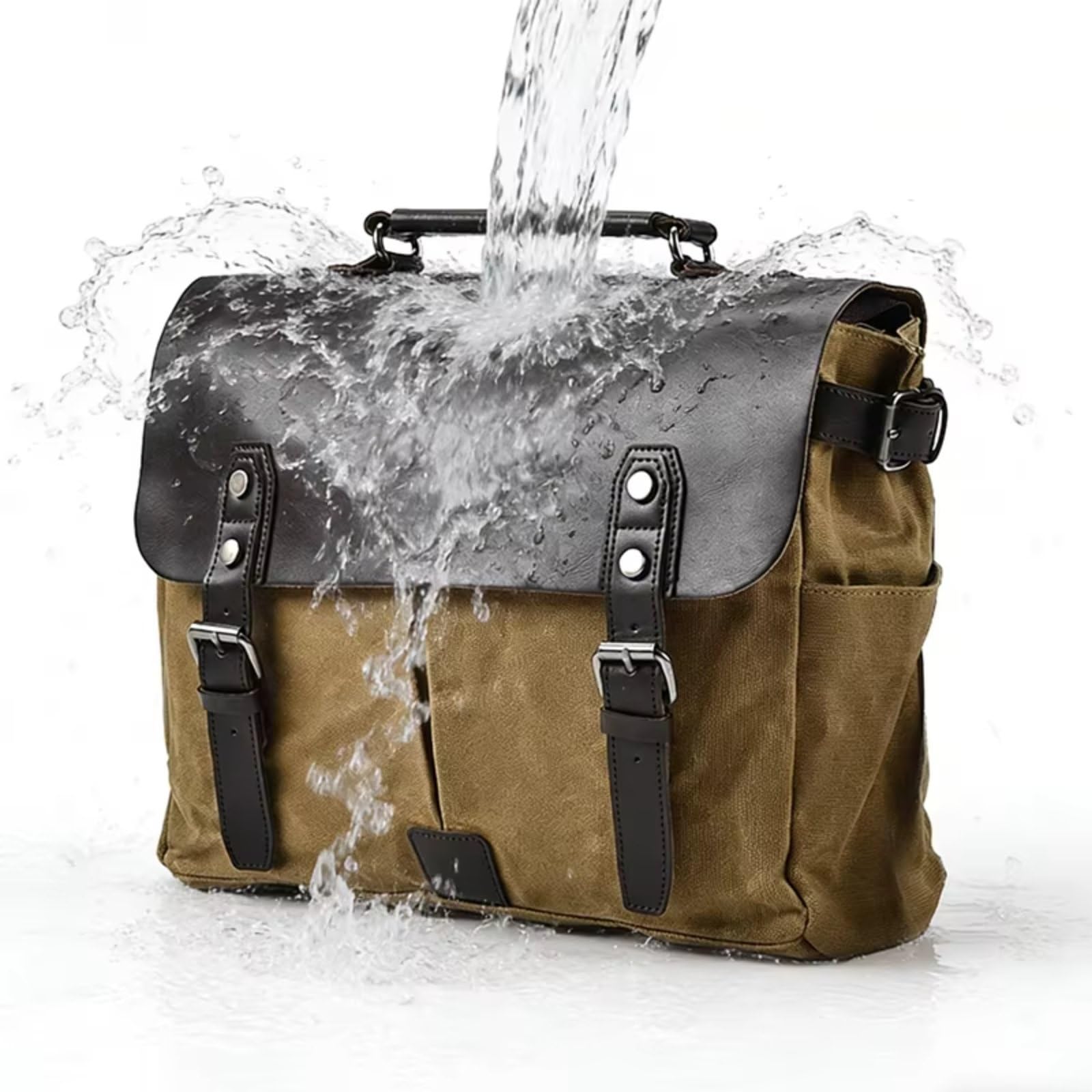 Compatibile Con CRF Per 125 250 CR XR Borsa A Tracolla Design Per Moto Accessori Per Spalla Crazy Horse In Tela Cerata Impermeabile Sacche Moto(Khaki)