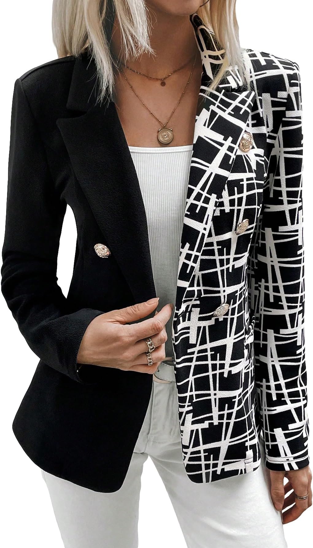 blazers white and black