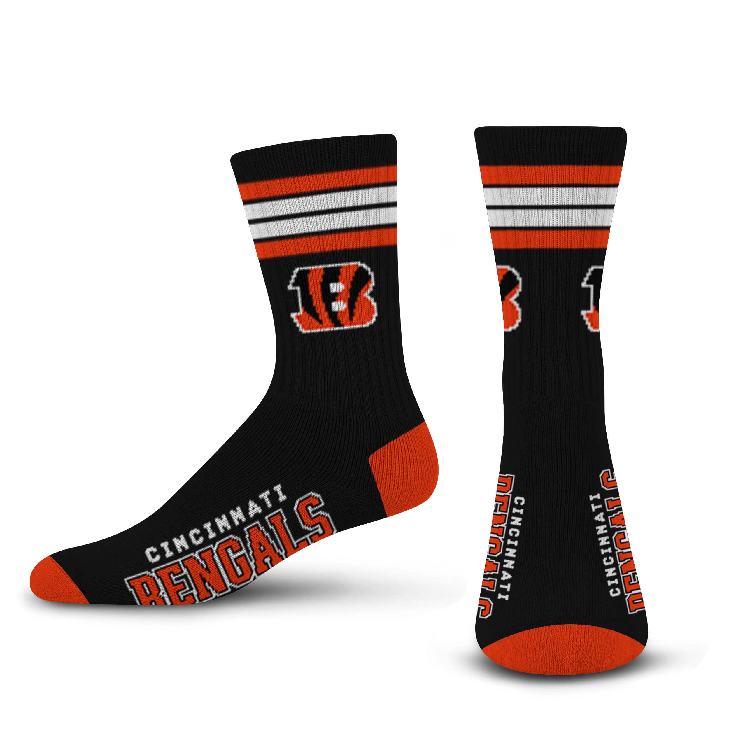 For Bare Feet Men's NFL 4-Stripe Deuce Performance Crew Socks