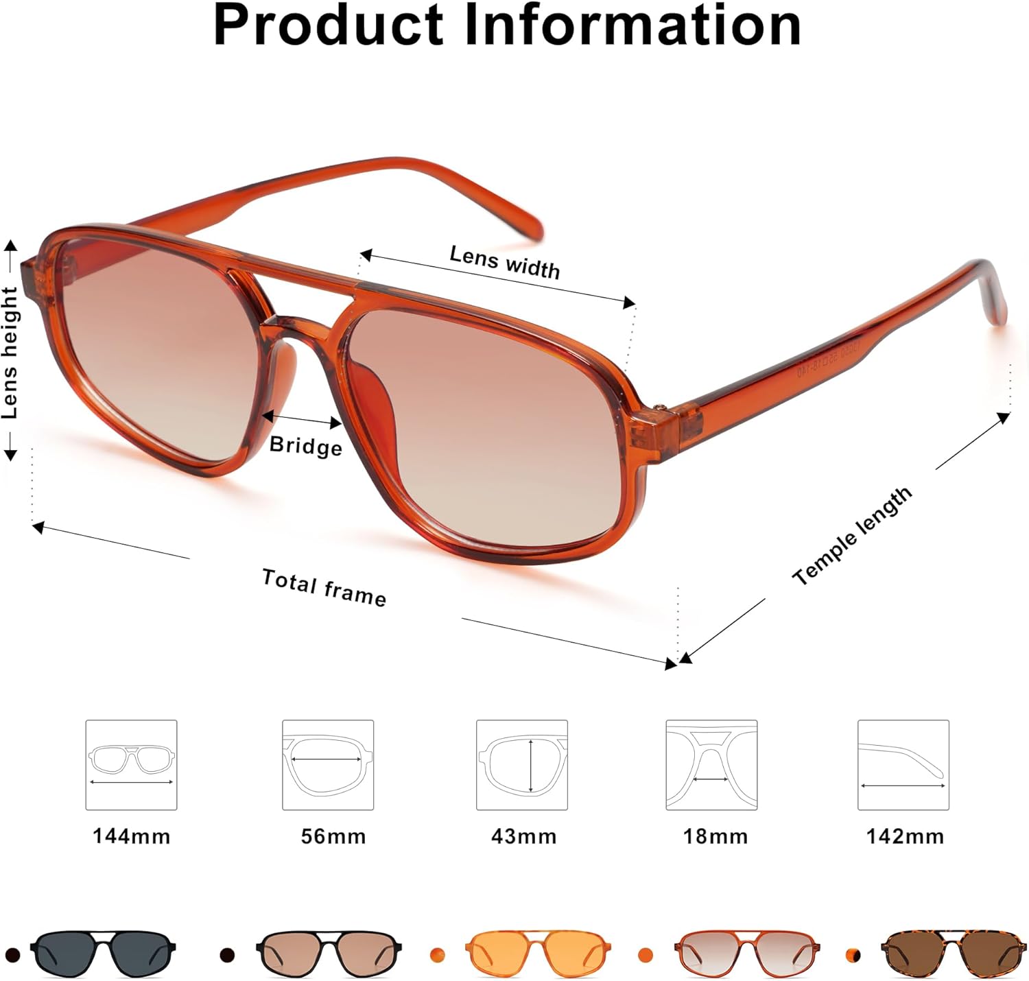 SOJOS Aviator Sunglasses for Women & Men, Retro, Double Bridge, Trendy lightweight, 90s Shades SJ2247 - Image 4