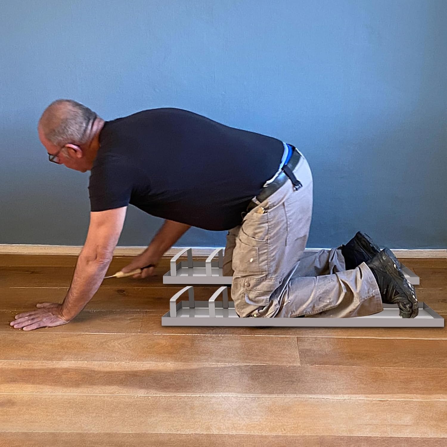 30"*8" Concrete Knee Boards Slider Knee Boards, Kneeler Board Stainless Steel Kneeboards, Concrete Board Slider Tools, Pair Moving Sliders w/Round Conner, for Cement & Concrete Finishing