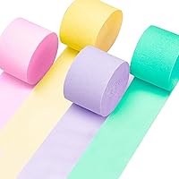 Vista 14 de Serpentinas de papel crepé PartyWoo, 4 rollos de 328 pies, paquete de papel crepé negro y dorado para fiesta, boda, cumpleaños, decoraciones