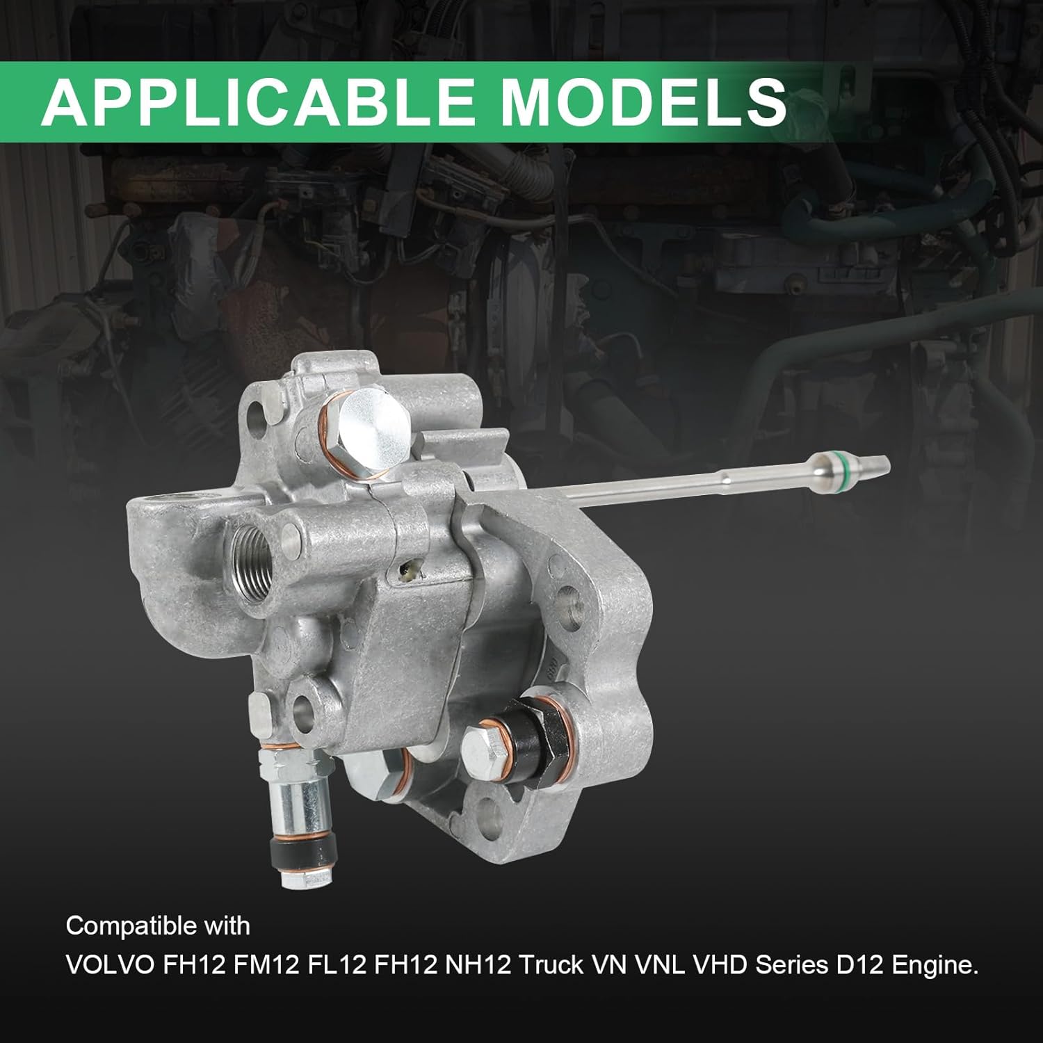 Fuel Pump Compatible with VOLVO FH12 FM12 FL12 FH12 NH12 Truck VN VNL VHD Series D12 Engine Replaces # 21067551 20752310 20749646 3165861 20411997 20440371 3092460 21067955