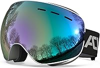 Vista 1 de Ski Goggles, OTG - Over Glasses Snow Snowboard Goggles, Anti Fog, 100% UV400 Protection for Men Women Kids