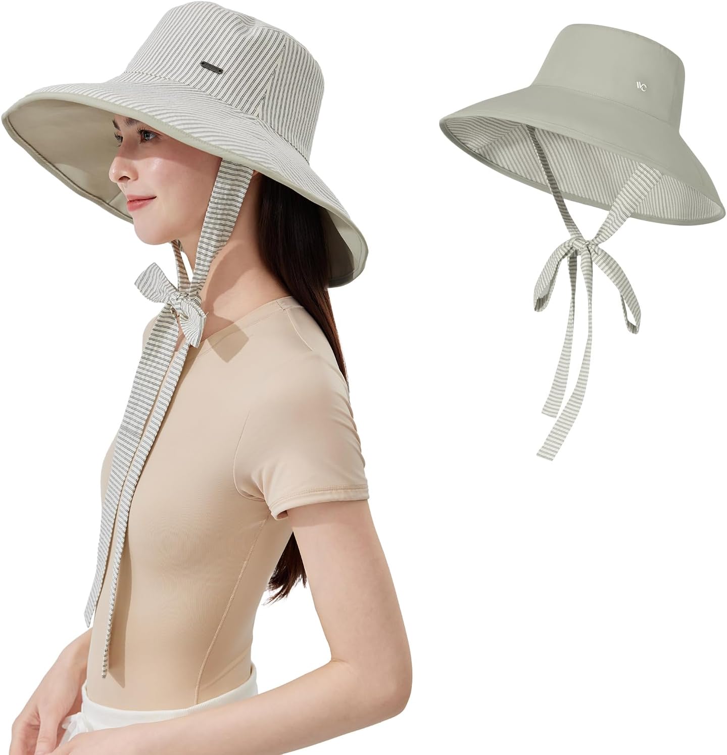 Wide Brim Sun Hats UPF 50+,UV Protection Waterproof Hiking Hat,Reversible Bucket Hat for Women Outdoor