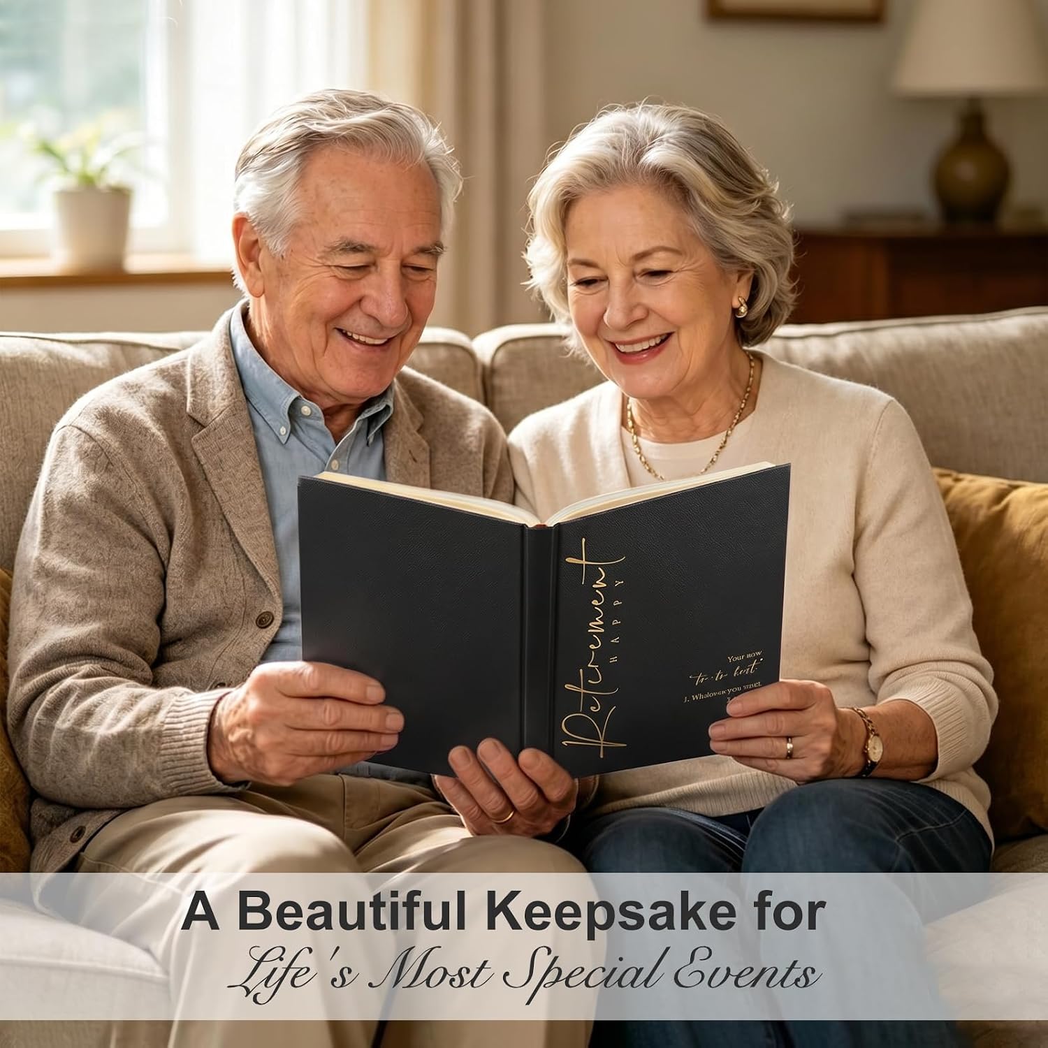 Lankaiva Happy Retirement Guest Book – Keepsake Photo Album & Memory Book for Retirement Party, Farewell Signing Gift for Colleagues, Friends, Women and Men, Black