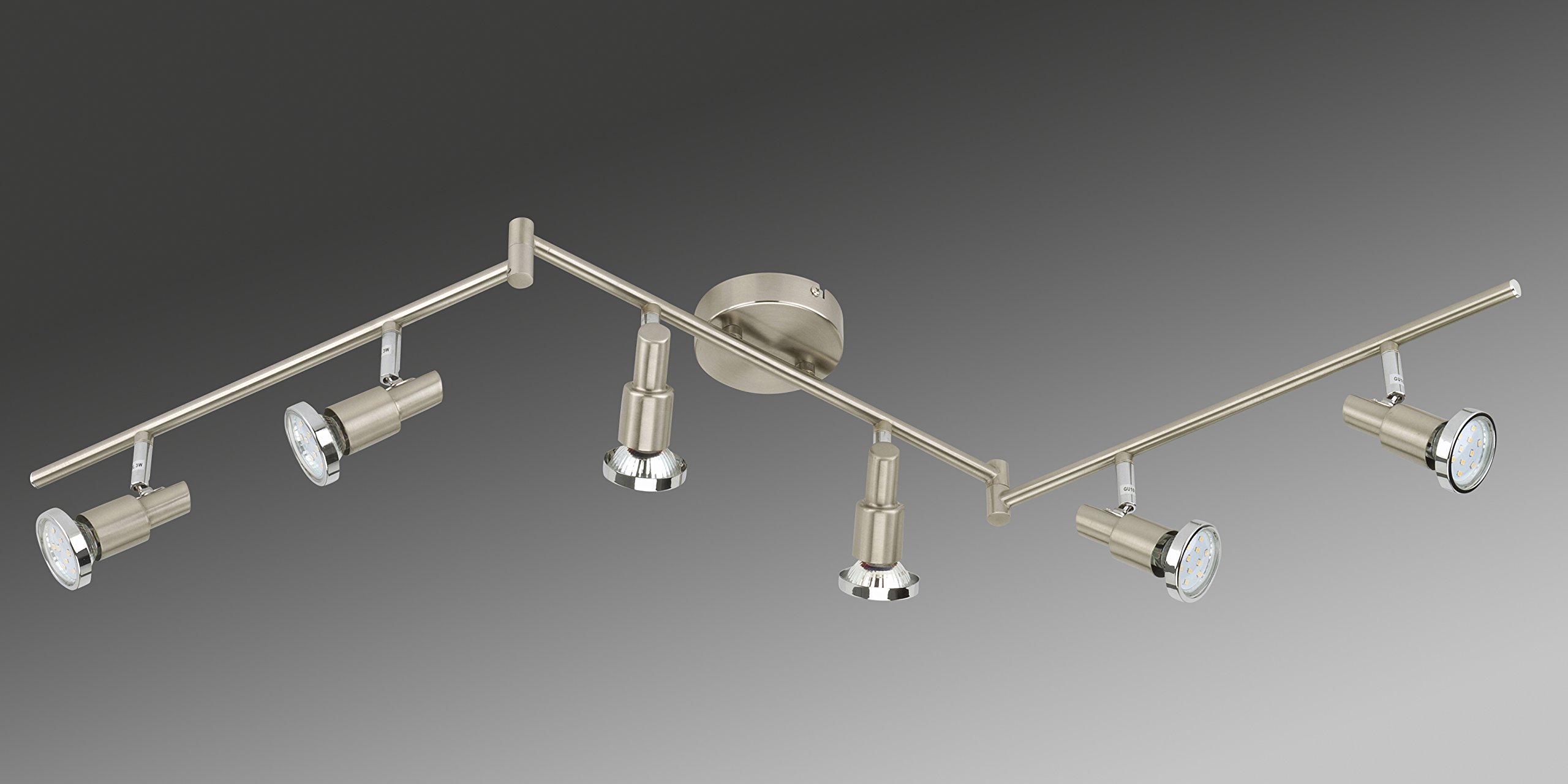 Briloner Leuchten, Lampada LED da soffitto, attacco GU10, orientabile, 6 luci