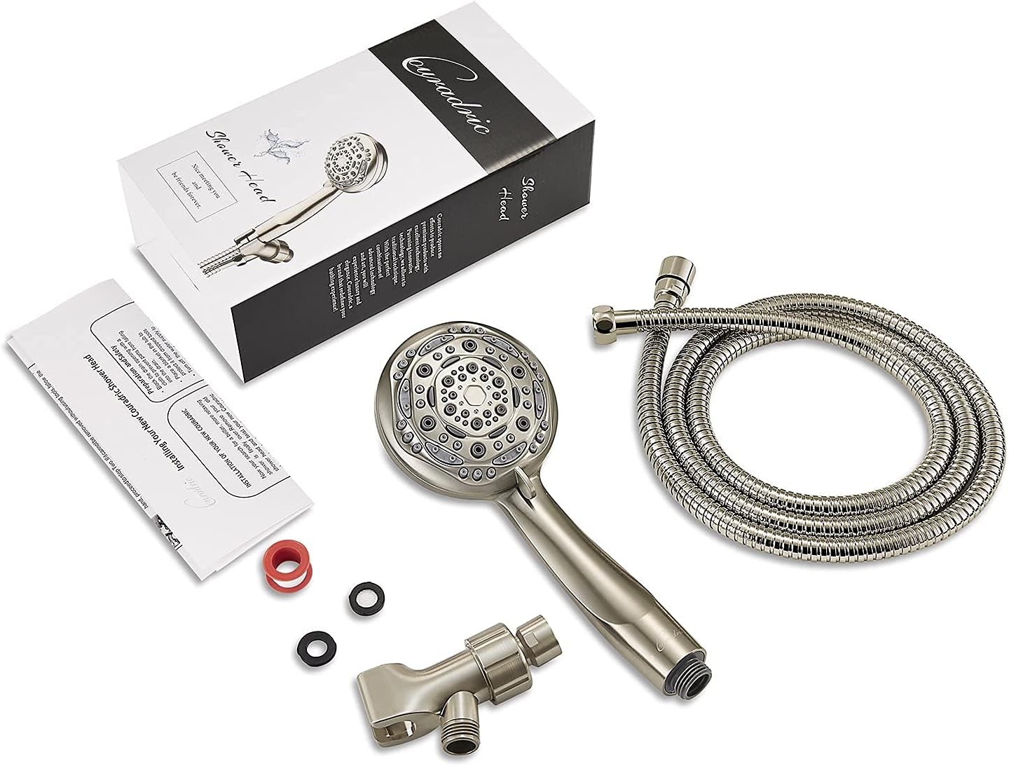 4" Handheld Shower Head Bundle & Couradric 7-Function Luxury Shower Head