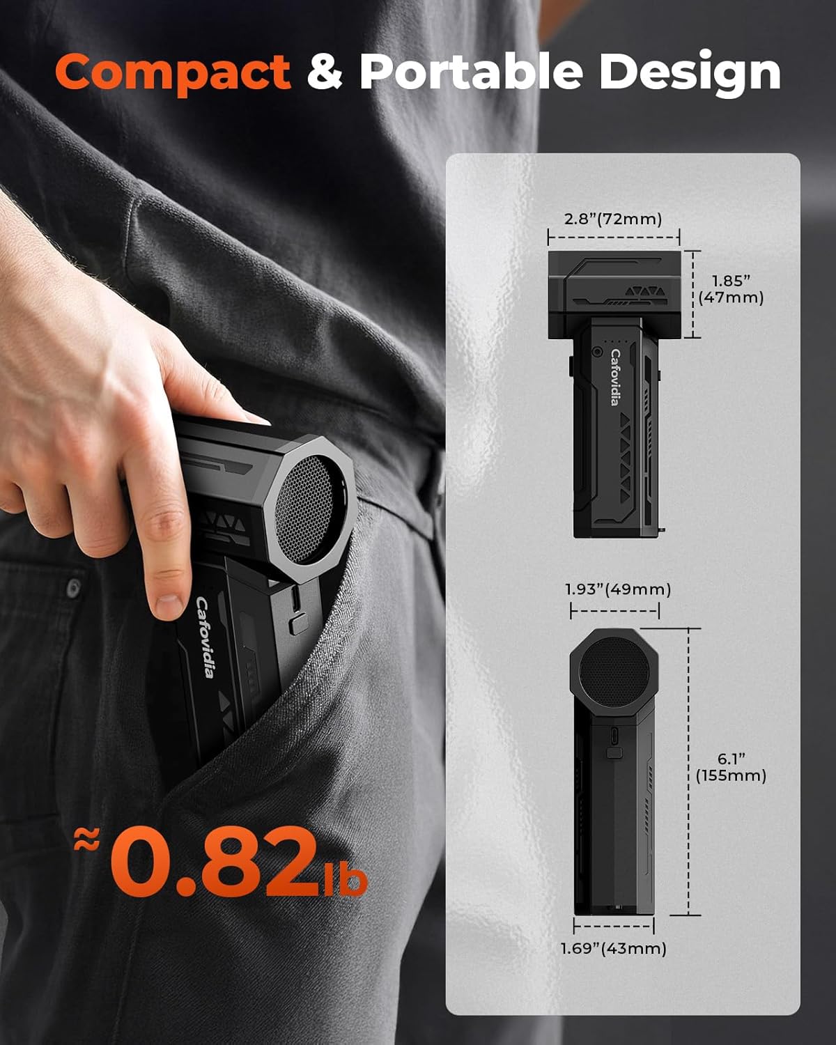 Electric Air Duster- 3 Times The Standard Wind Power, 300000RPM 10000mAh Compressed Air Duster, Brushless Motor, 4-Gear Adjustable, Rechargeable Mini Air Blower for PC, Home, Outdoor, Car - Image 7