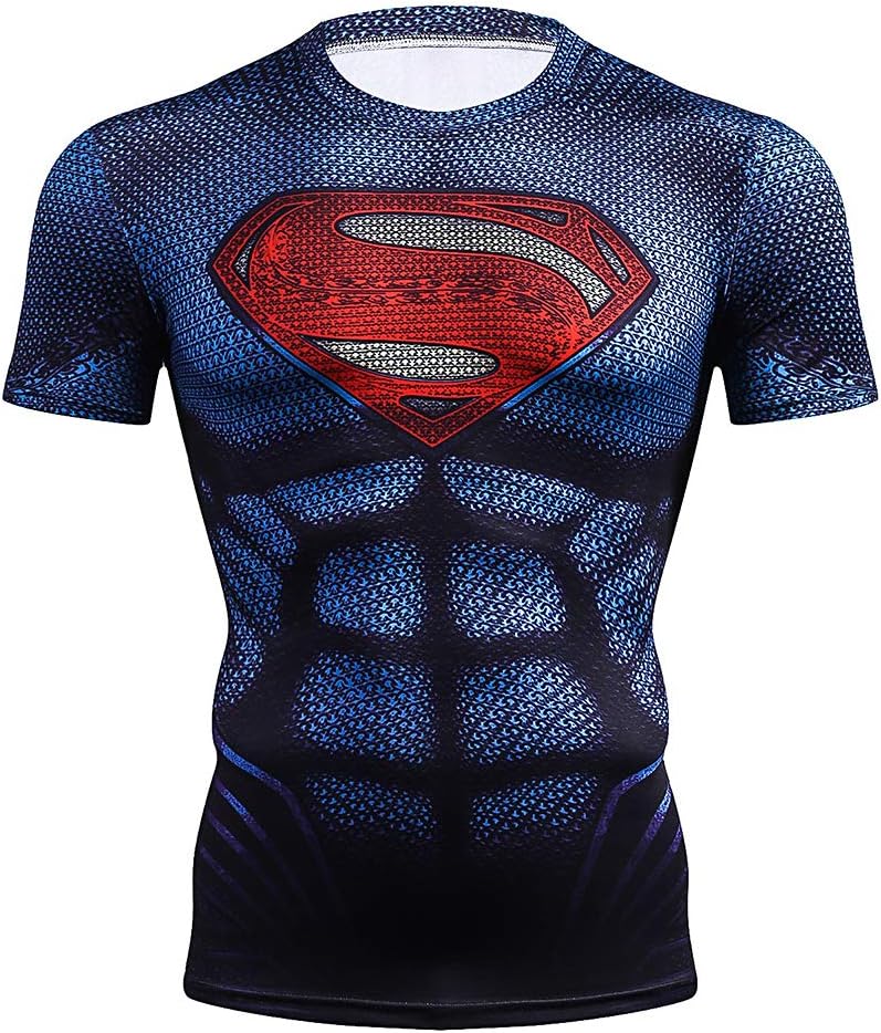 Super Hero Compression T Shirts Short Sleeve Tops Tee for Men