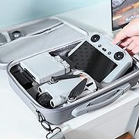 Vista 6 de Skyreat Mini 3 Pro Case, PU Leather Hard Carrying Case Compatible with DJI Mini 3 Pro Drone and Accessories