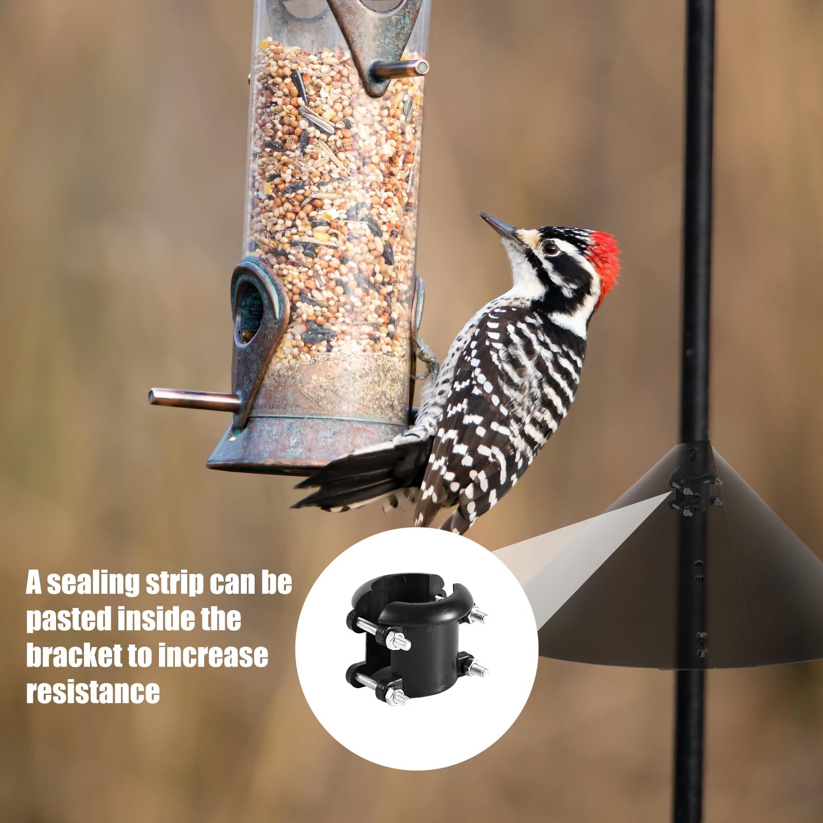 Gosknor 2uds Deflectores de Ardilla para Comedero de Pájaros, 35,5cm Envoltura de Plástico Alrededor de los Protector de Ardilla para Exteriores Protege Comederos y Postes Colgantes para Pájaros