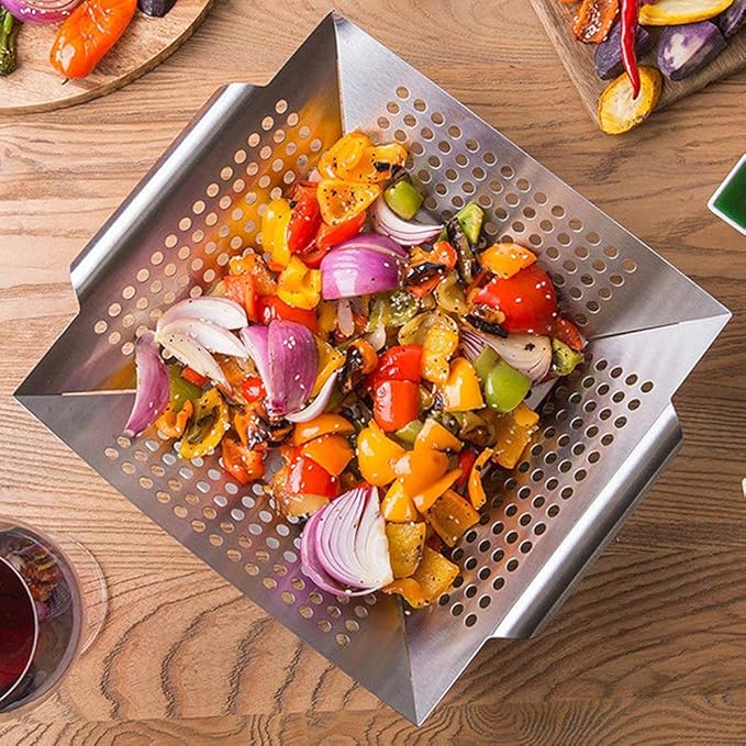 RUN ANT Barbecue Vegetable Basket Stainless steel Vegetable Grill