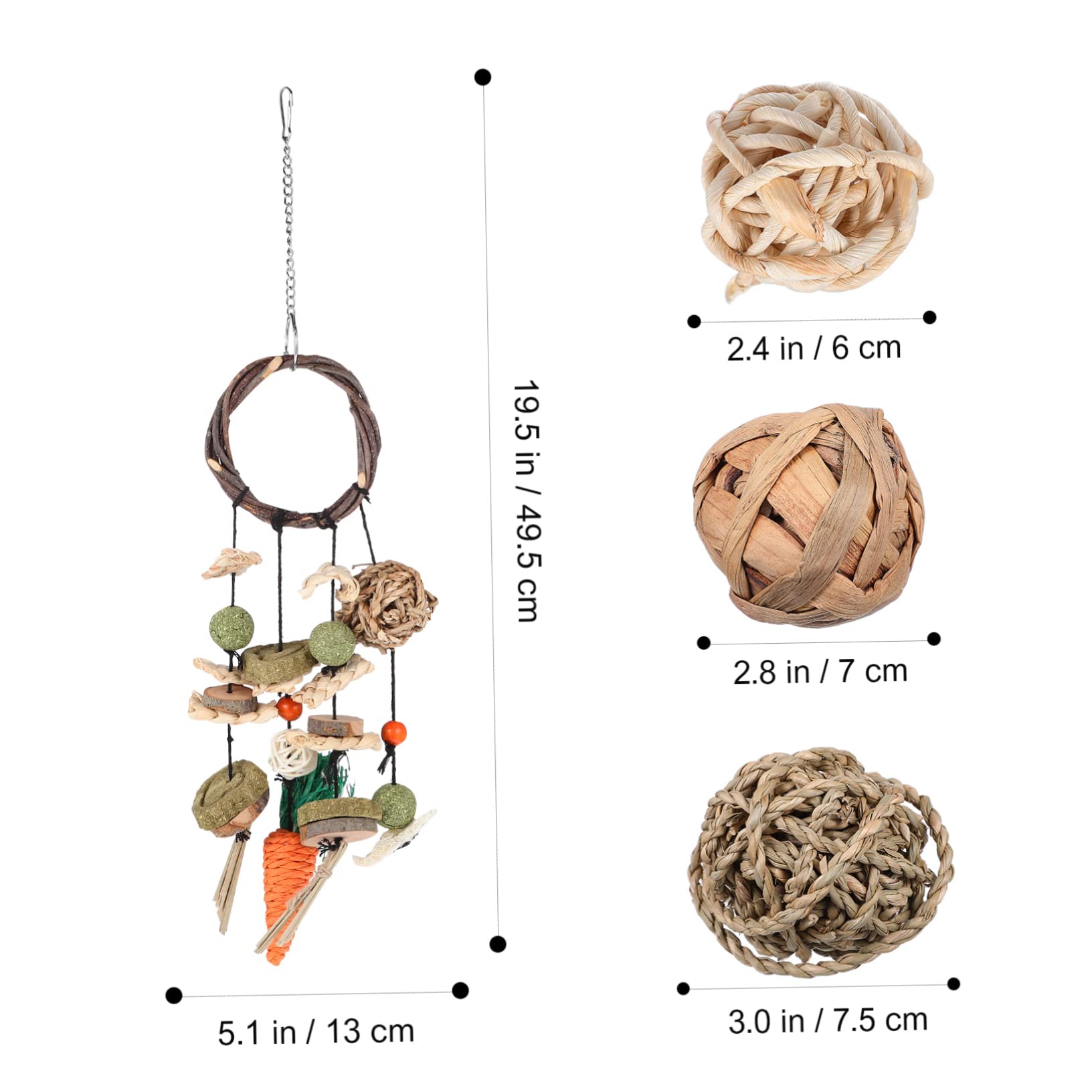 INOOMP 2sets Giochi Per Conigli Con Giocattoli Da Masticare e Palline Accessori Per Piccoli Animali Giocattoli Appendibili Per Ratti e Criceti Facili Da Installare Decorazioni Per Gabbie