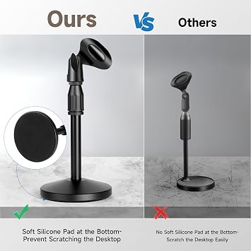 Desktop Microphone Stand Height and Angels Adjustable for Diameter Max 1.77