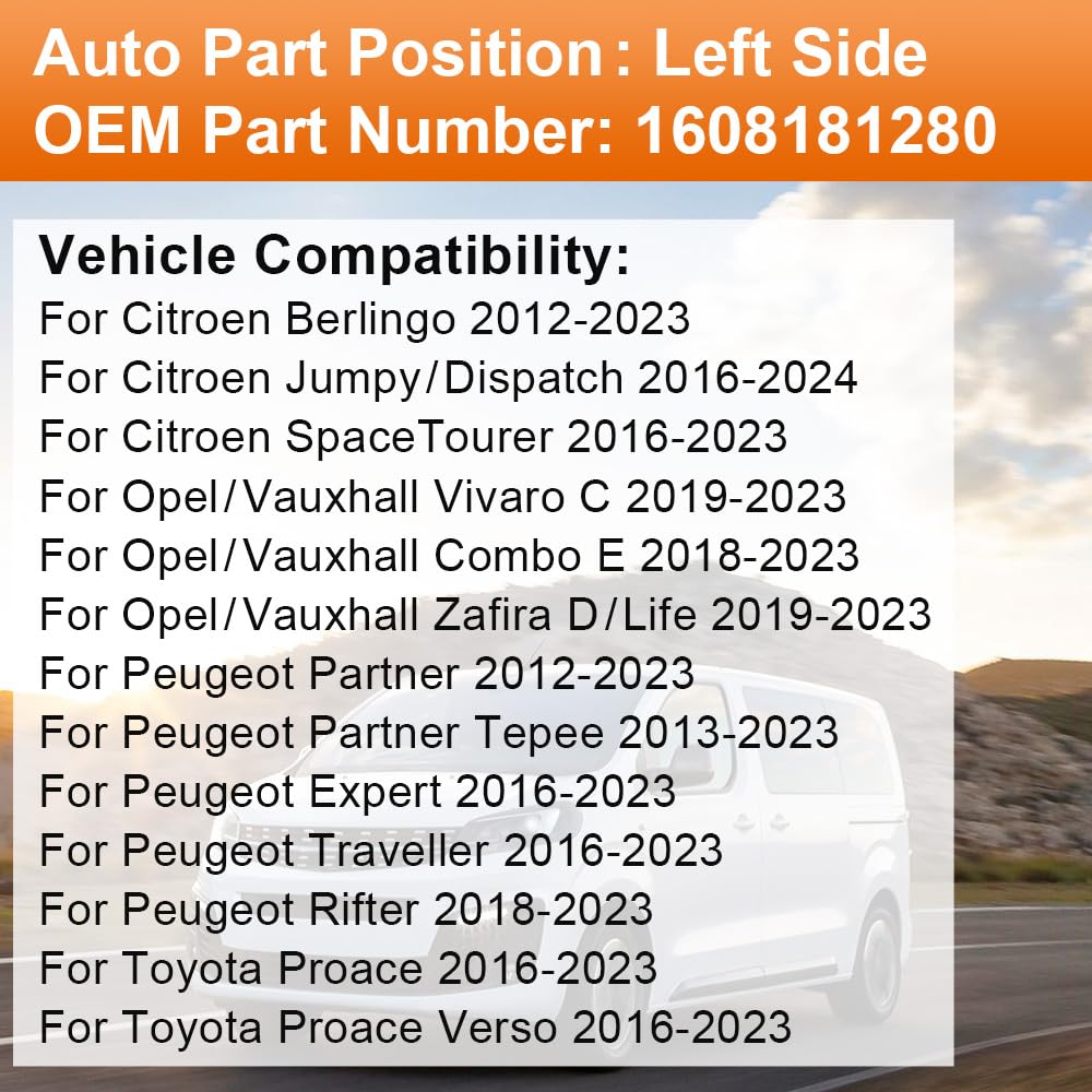 SENZEAL Szkło Lusterka Wstecznego Podgrzewane Strona Kierowcy do Citroen Berlingo Peugeot Partner 2012-2023 1608181280 (Lewa Strona)