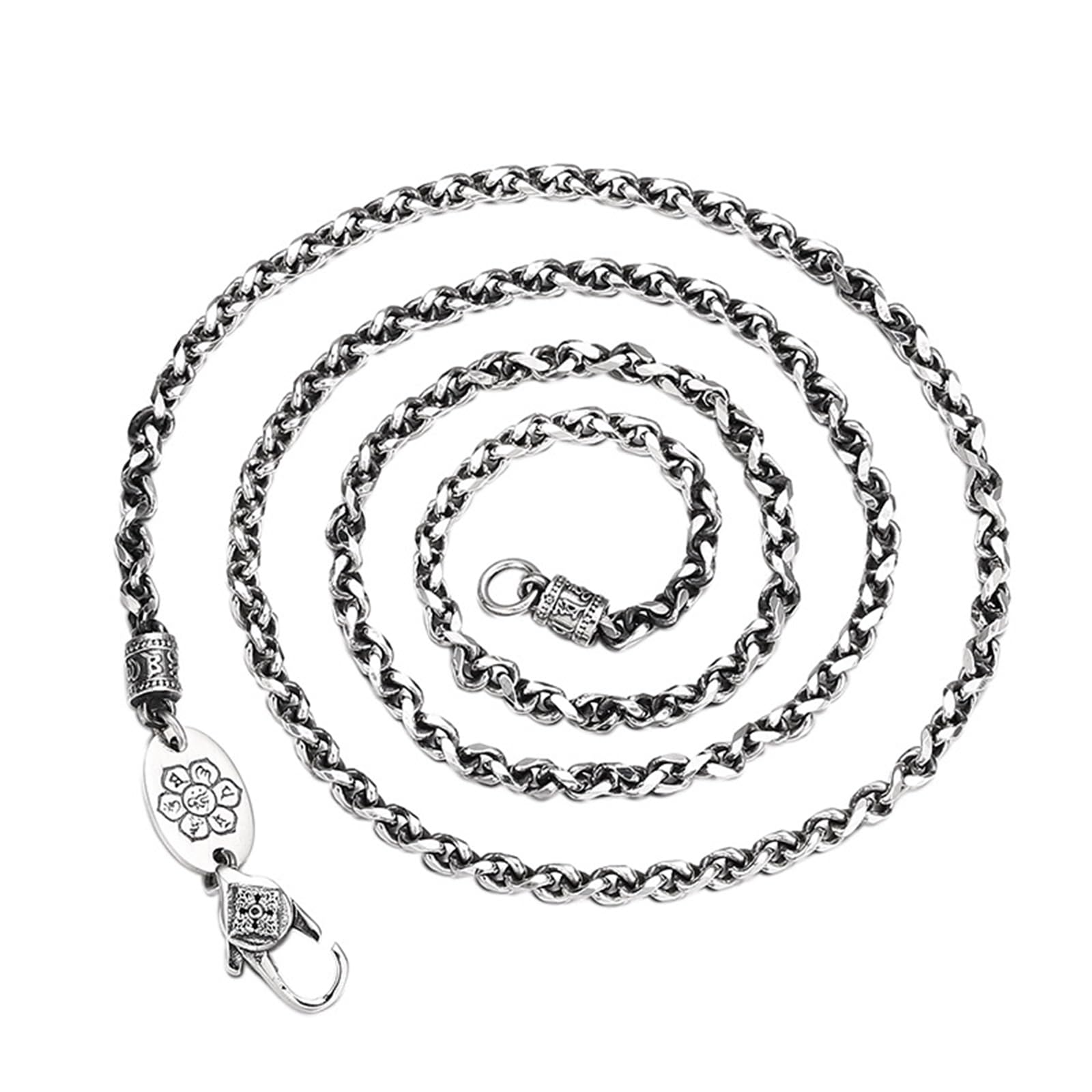 Collane Argento Uomo Donna 925 Catena Collana Argento Sterling | Collana Motivo Intrecciato Vintage Largo 3MM Collane per Uomo e Donna Argento Gioielli