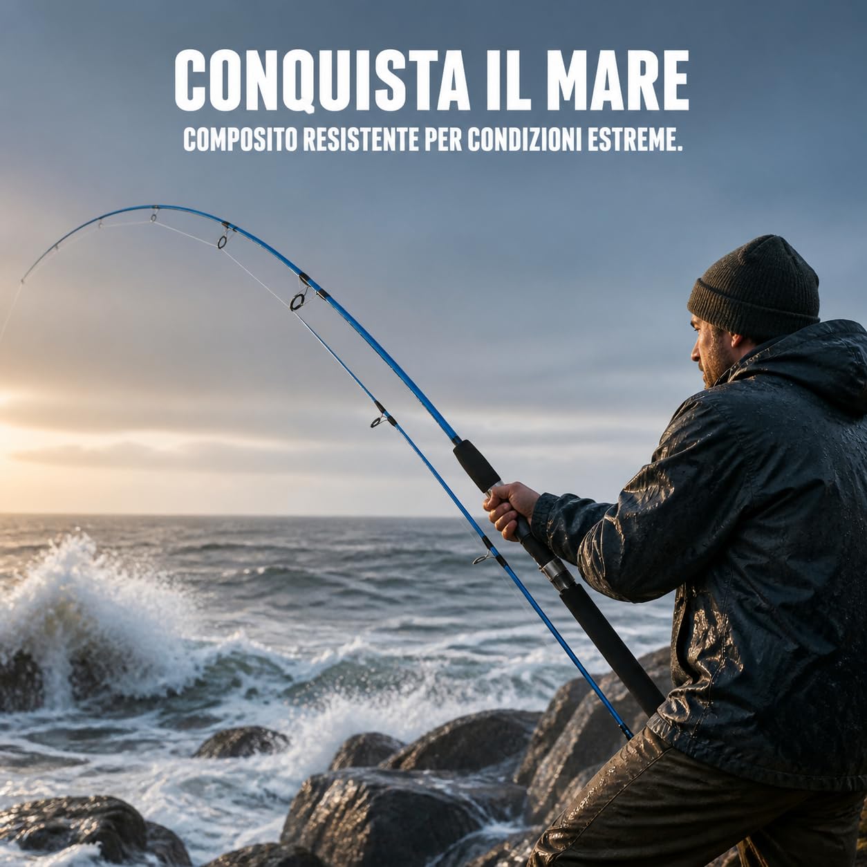 Canna da Pesca Lure Rod Azione Rigida, 2.4 metri