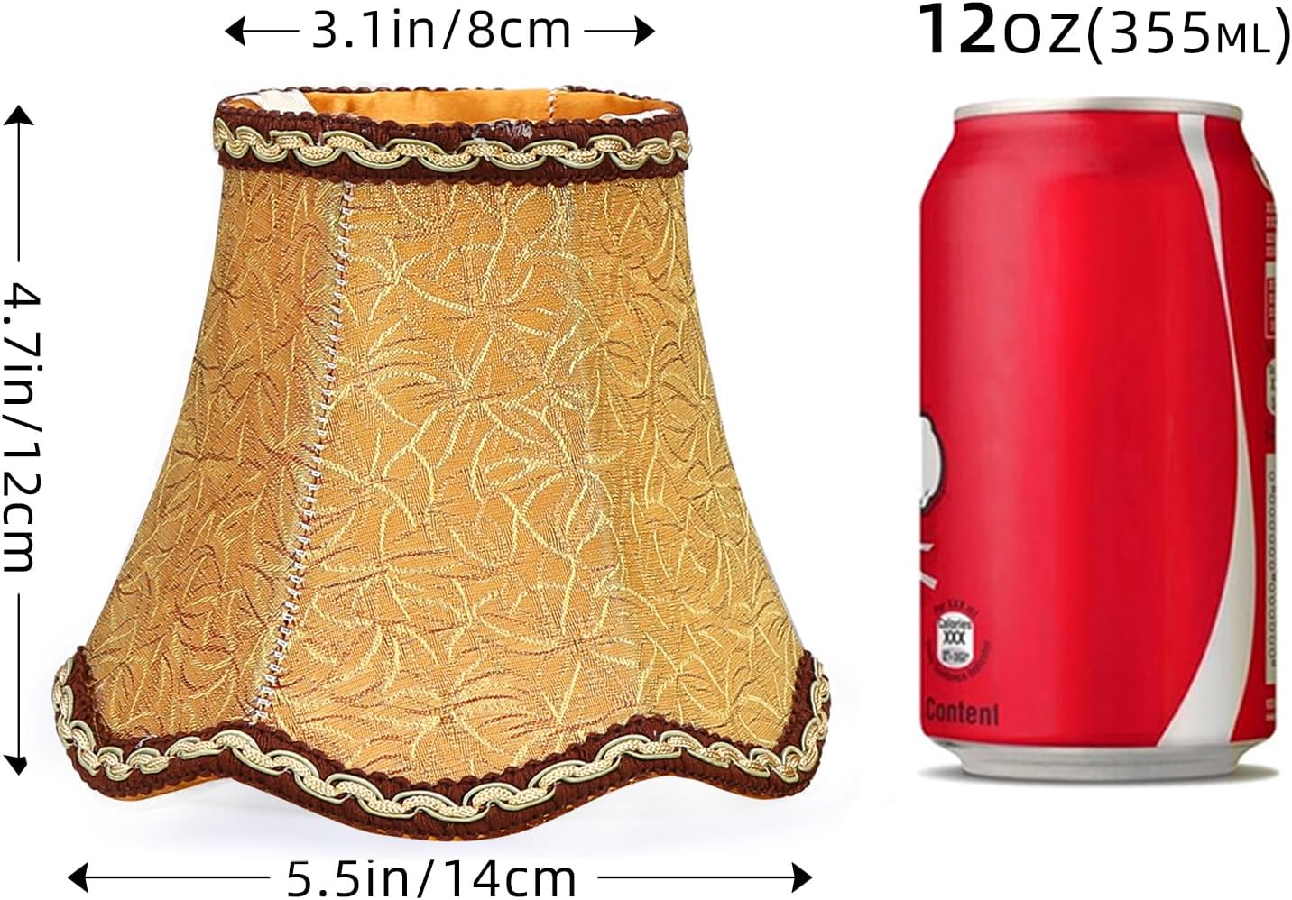 Fuloon Clip on Chandelier Lamp Shades, 3.14x5.51x4.72 in, Small Sconce Shades for Candelabra Bulbs, Rustic/European/French Country Style(6 Pack, Coffee)