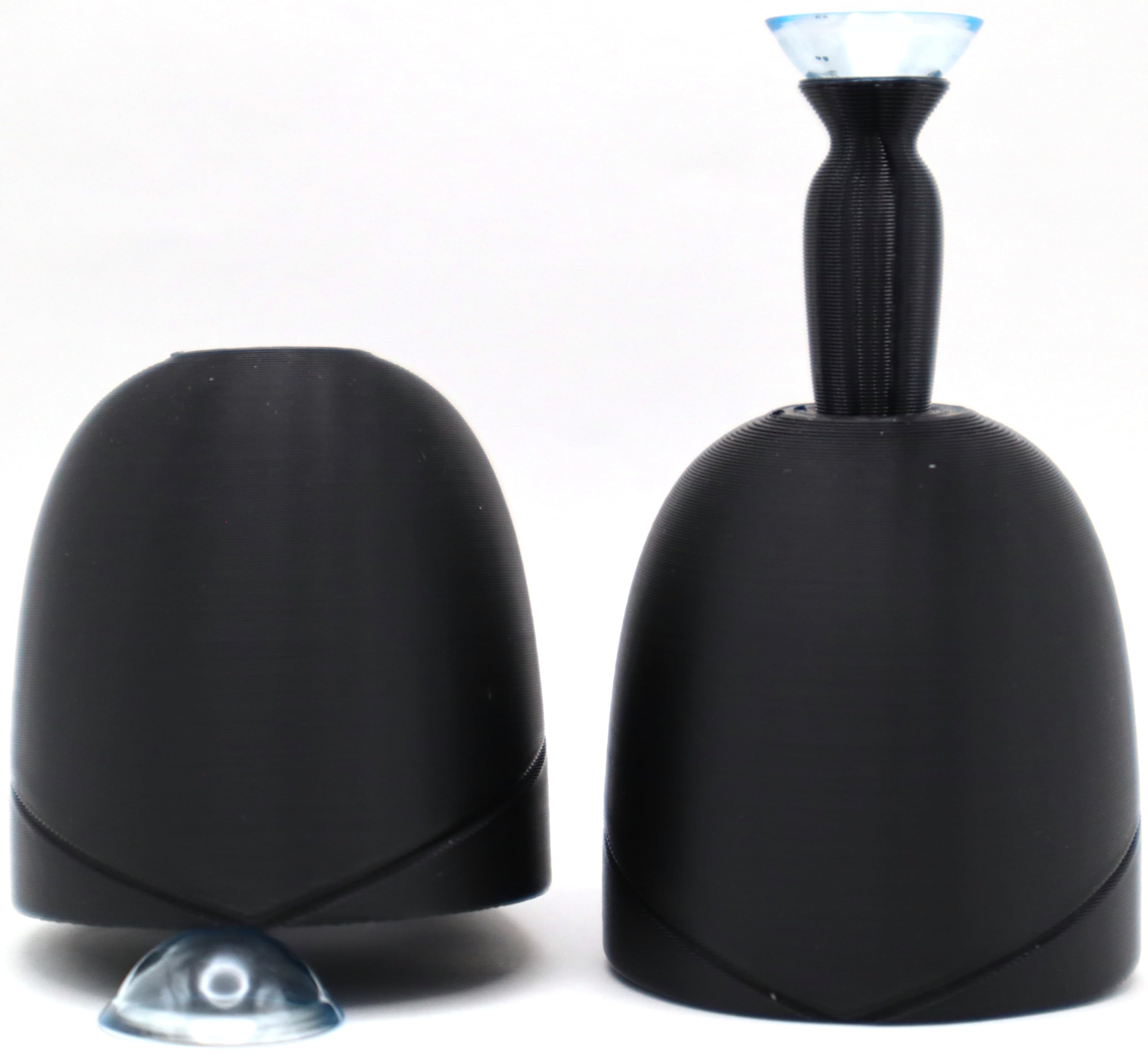 Herramienta aplicadora de lentes de contacto esclerales (paquete de 2), base de domo para lentes esclerales, minisolución salina antiderrames para lentes de contacto, solución de inserción escleral, dispositivo de inserción de lentes de contacto personalizado, color negro