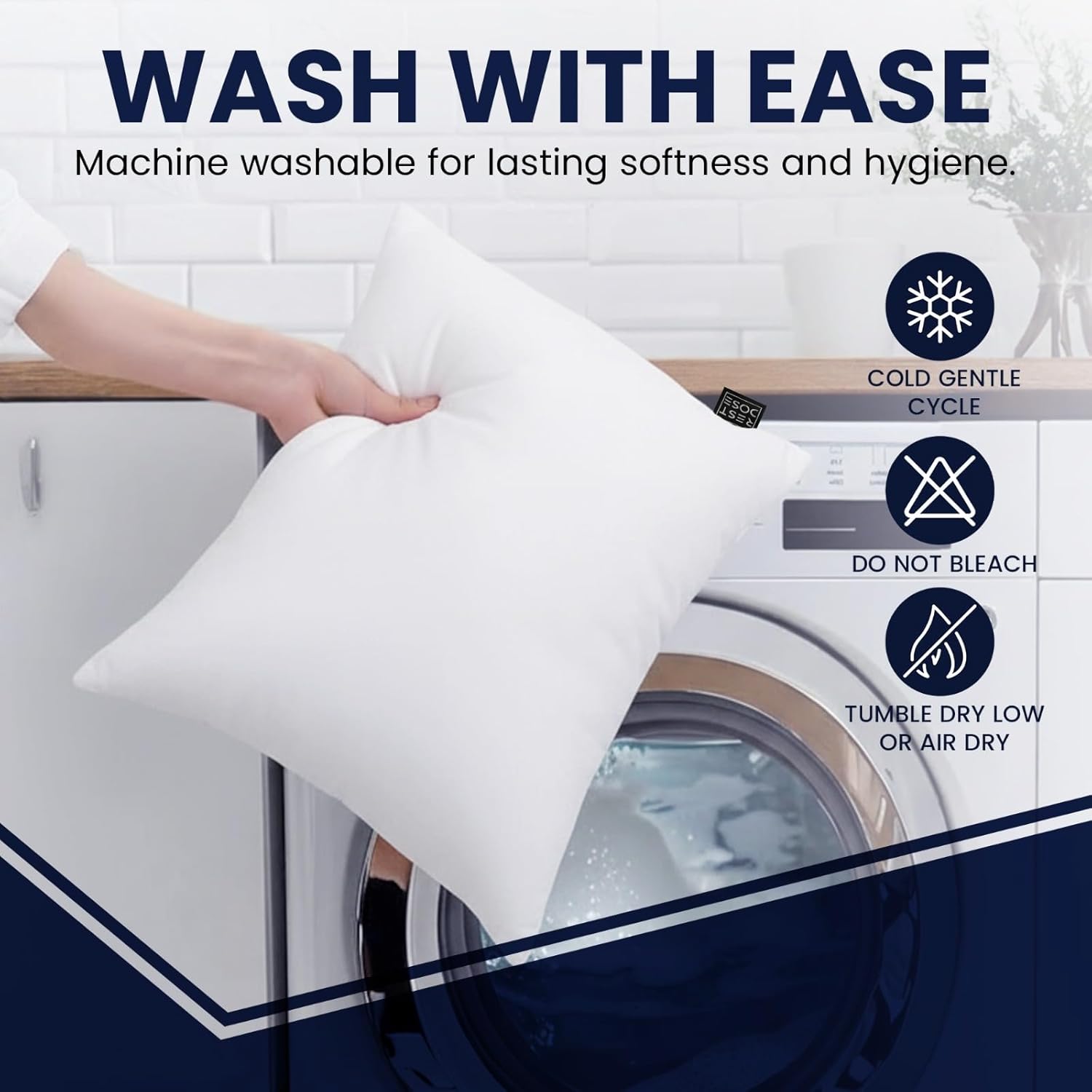 Bed Pillows for Sleeping, Set of 2 – Cooling, Hotel Quality with Soft Down Alternative Fill for Back, Stomach & Side Sleepers | White 100% Cotton King