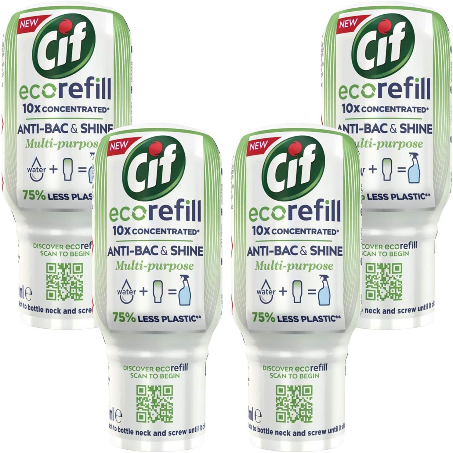 Cif Antibac & Shine Ecorefill 99.9% Germ Kill Multipurpose Disinfectant Cleaner 70ml(Pack of 4x 70ml)