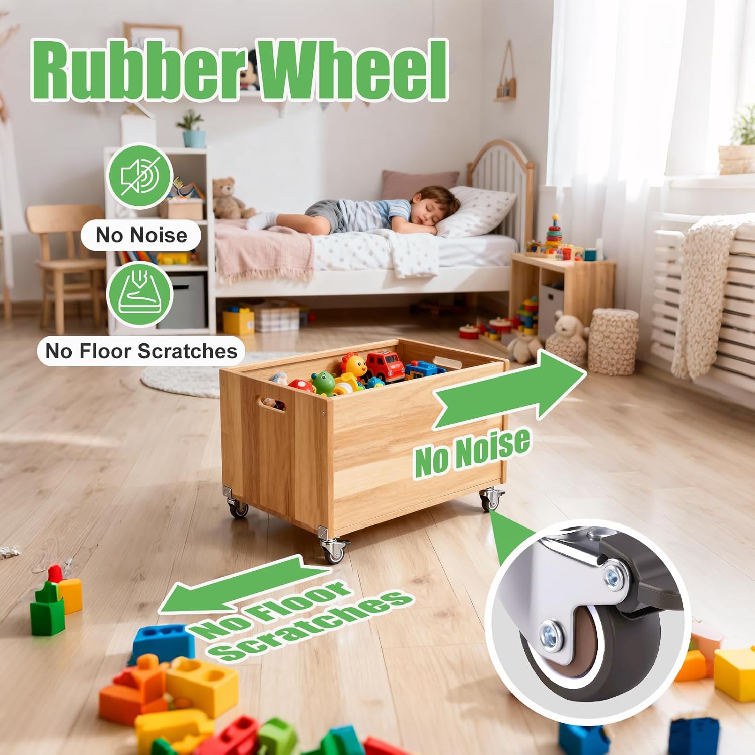 1 Inch Small Caster Wheels Set of 4, L-Bracket Casters Low Profile Side Mount Casters, Swivel Rubber Castors for Furniture, Underbed Drawer, DIY Project, Capacity Lbs: 97 Lbs (with 2 Brakes) thumbnail