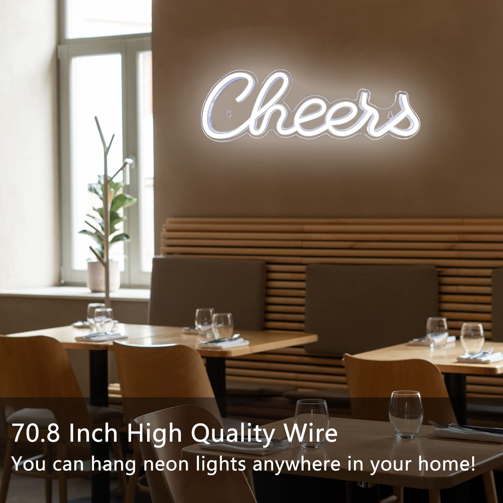 Cheers Neonschild für Wanddekoration, LED-Neon-Bar-Lichtschild, USB-betriebenes Wand-Neon-Lichtschild für Party-Wanddekoration, Party-Licht-Zubehör, Heim-Raumdekoration