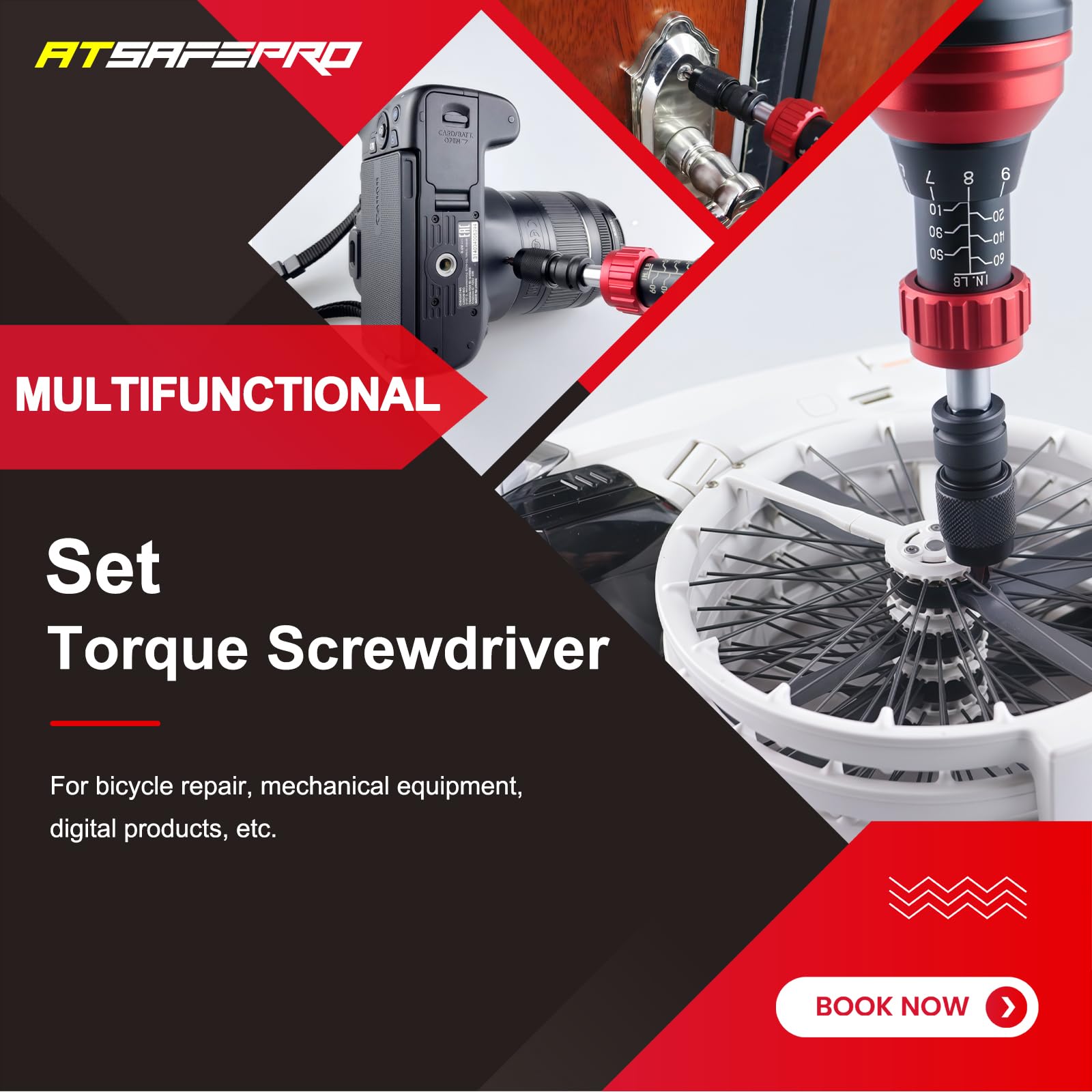 Cacciavite dinamometrico – Set di 21 cacciaviti dinamometrici, include piatto, esagonale e Phillips, chiave dinamometrica regolabile da 10 a 152 cm per strumenti, riparazione bici e montaggio