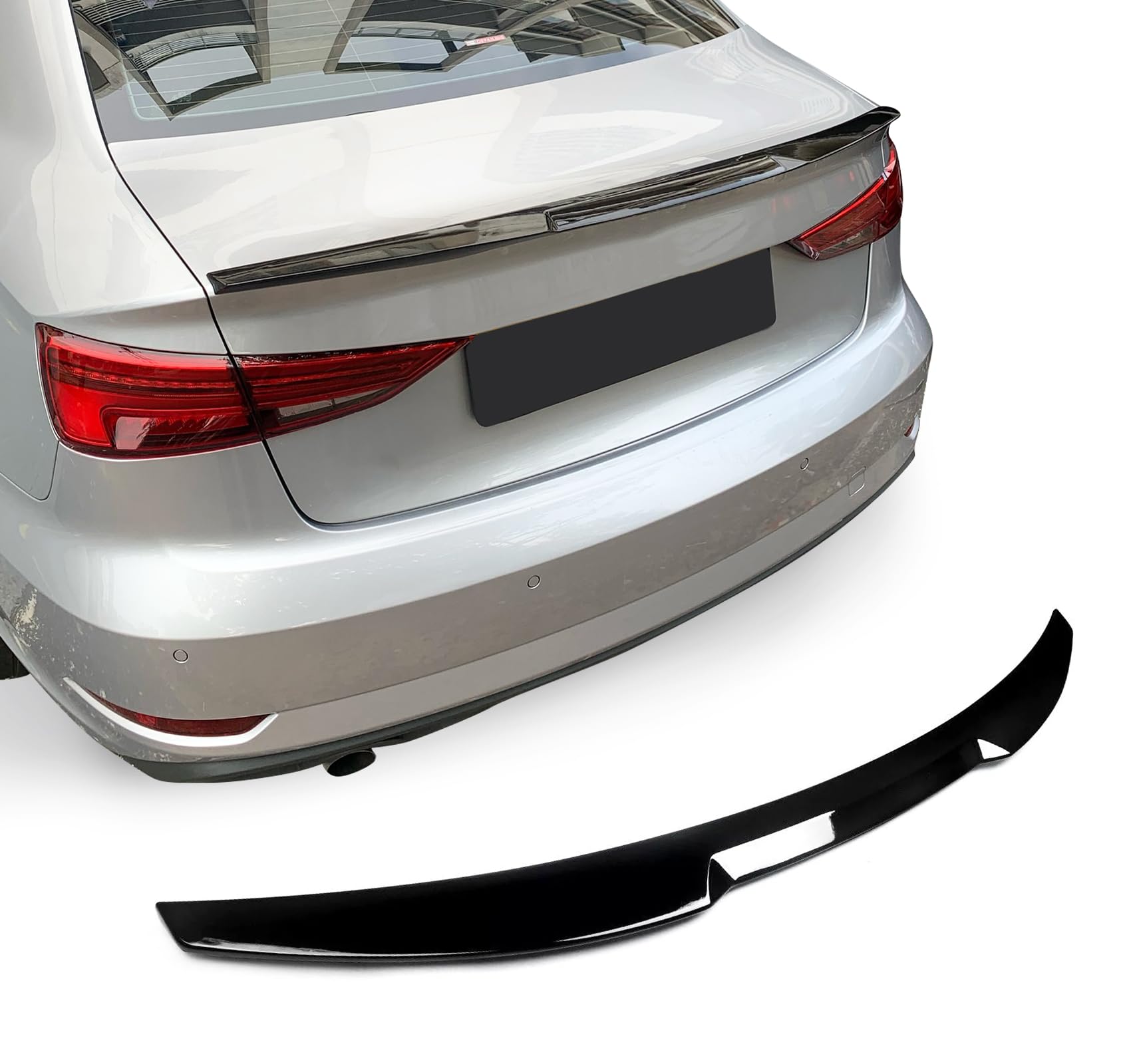 Rear Spoiler Wings for Audi A3 2014-2020 A3 S3 RS3 Sedan 4 Door Trunk Spoiler Wing Trunk Tail Rear Trunk Lid,Glossy Black - High Kick M4 Style