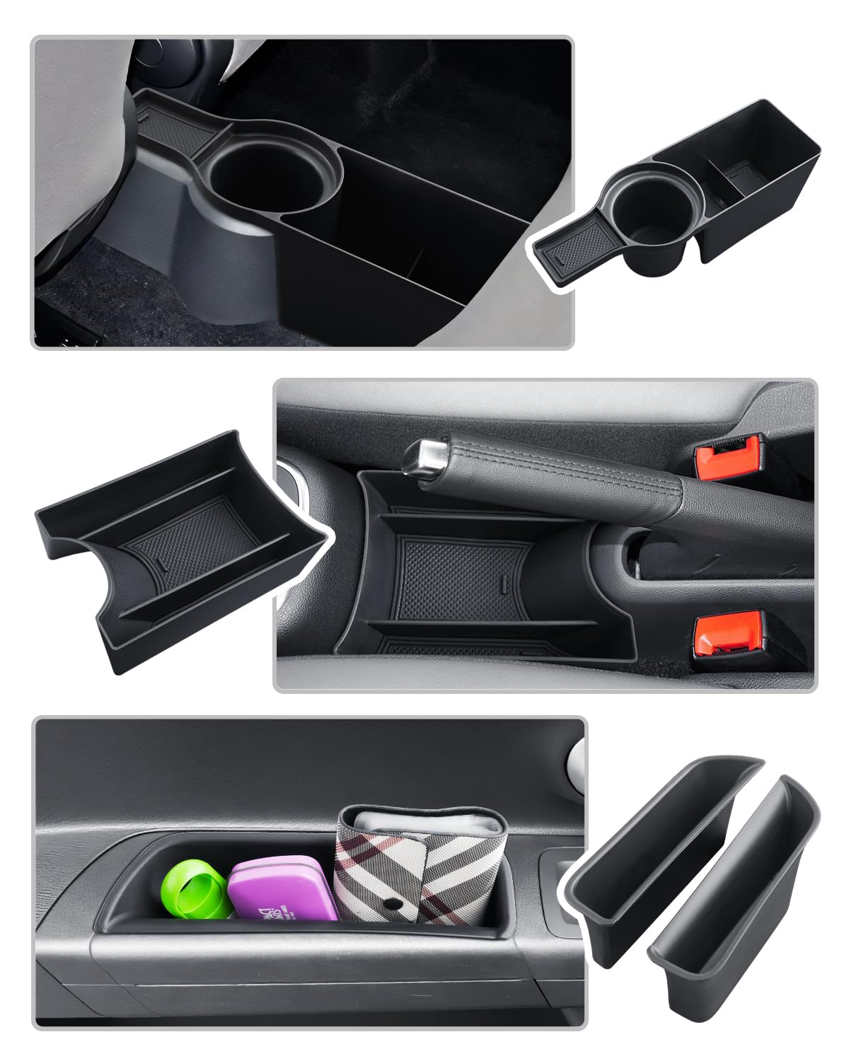 CDEFG Compatibile con VW UP GTI/Seat MII/Citigo 2013 – 2023 – Organizer per console centrale, per auto, centrale, accessori GTI [3 pezzi]