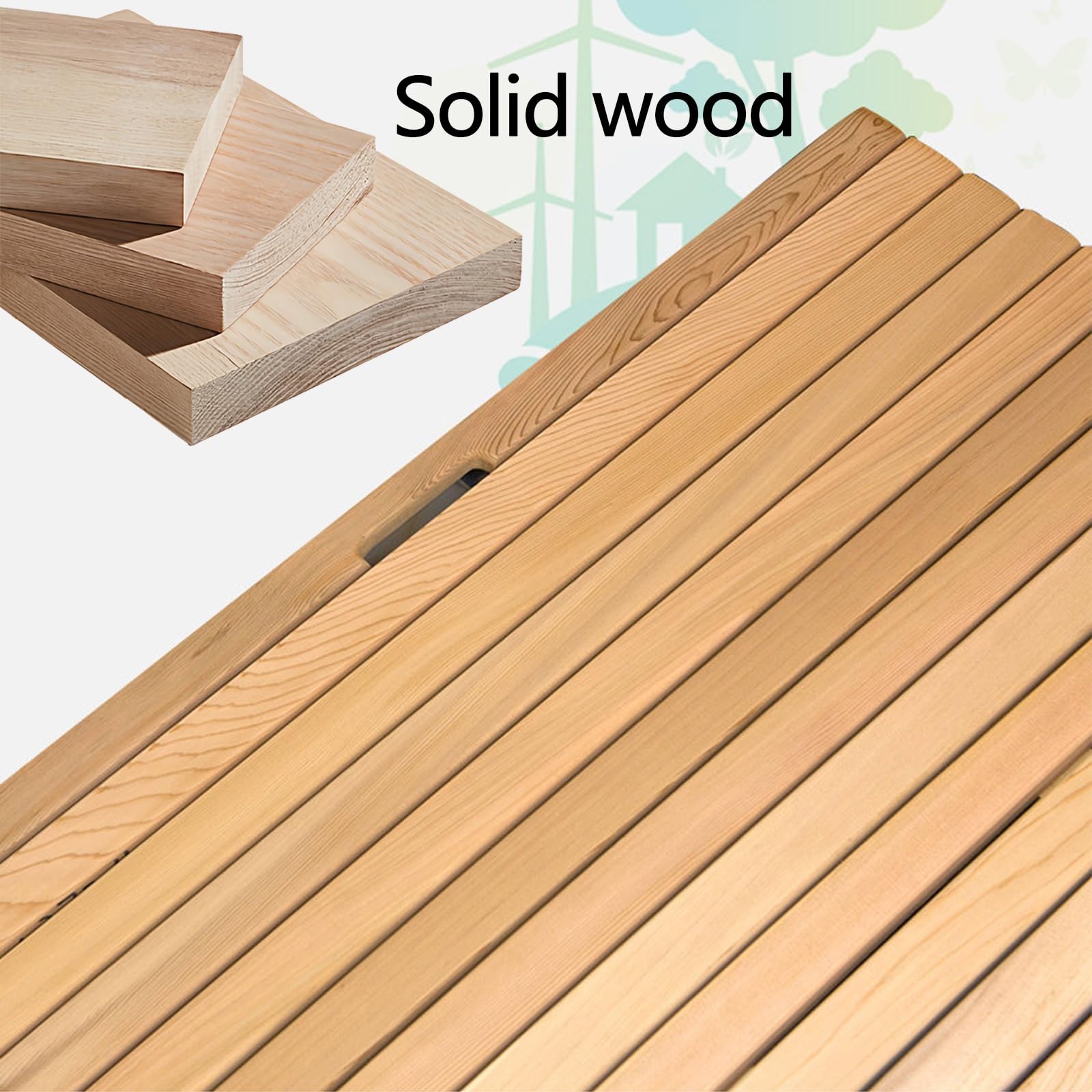 Alfombra De Baño De Madera Resistente Al Agua, Alfombrillas De Ducha Antideslizantes For Personas Mayores, Fácil De Limpiar Y Mantener, For Baño Y Cocina(40x70cm)