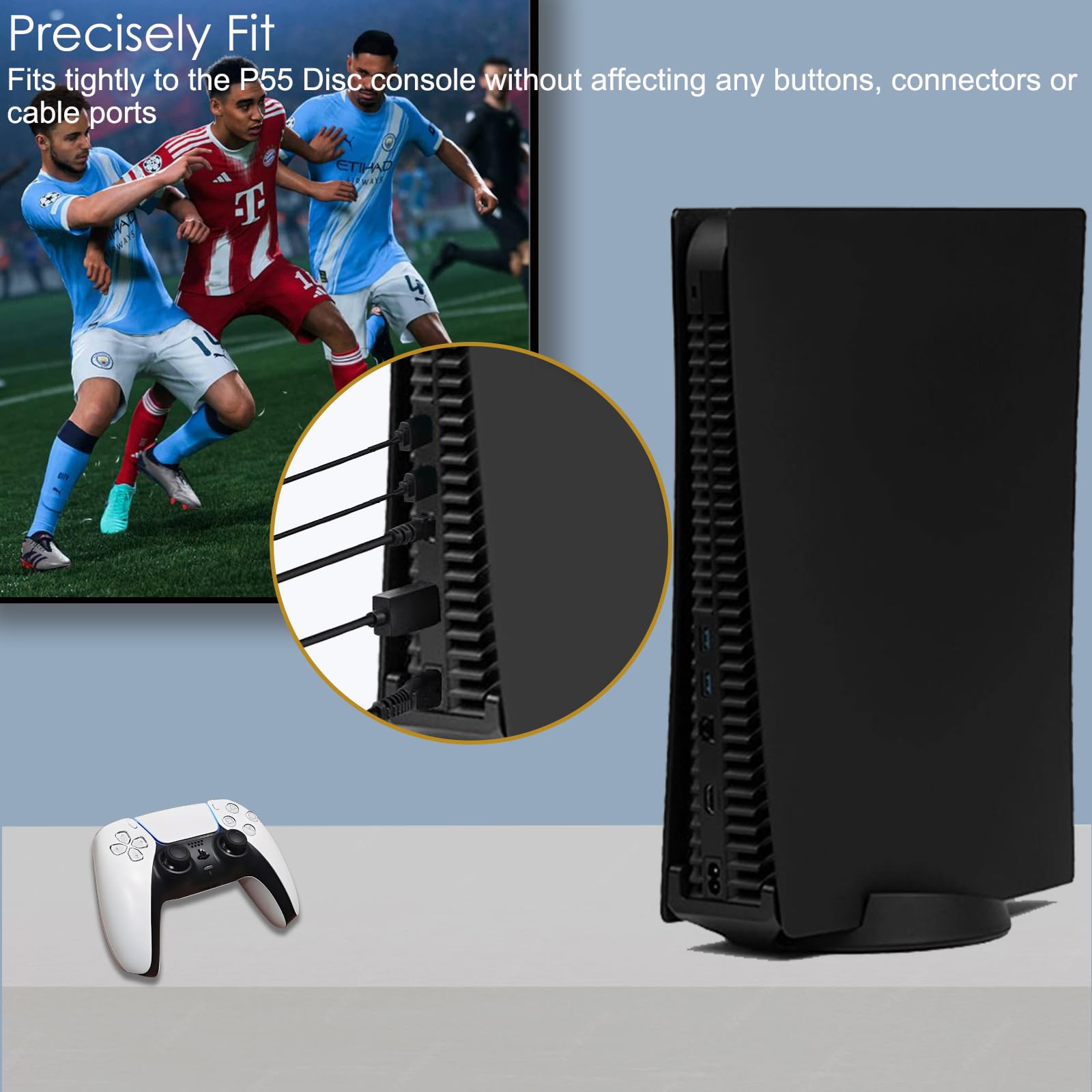Megadream - Custodia di ricambio per console PS5 per console PS5, in ABS, antiurto, antigraffio, antipolvere, cover per console Sony PS5, edizione disco (rosso)