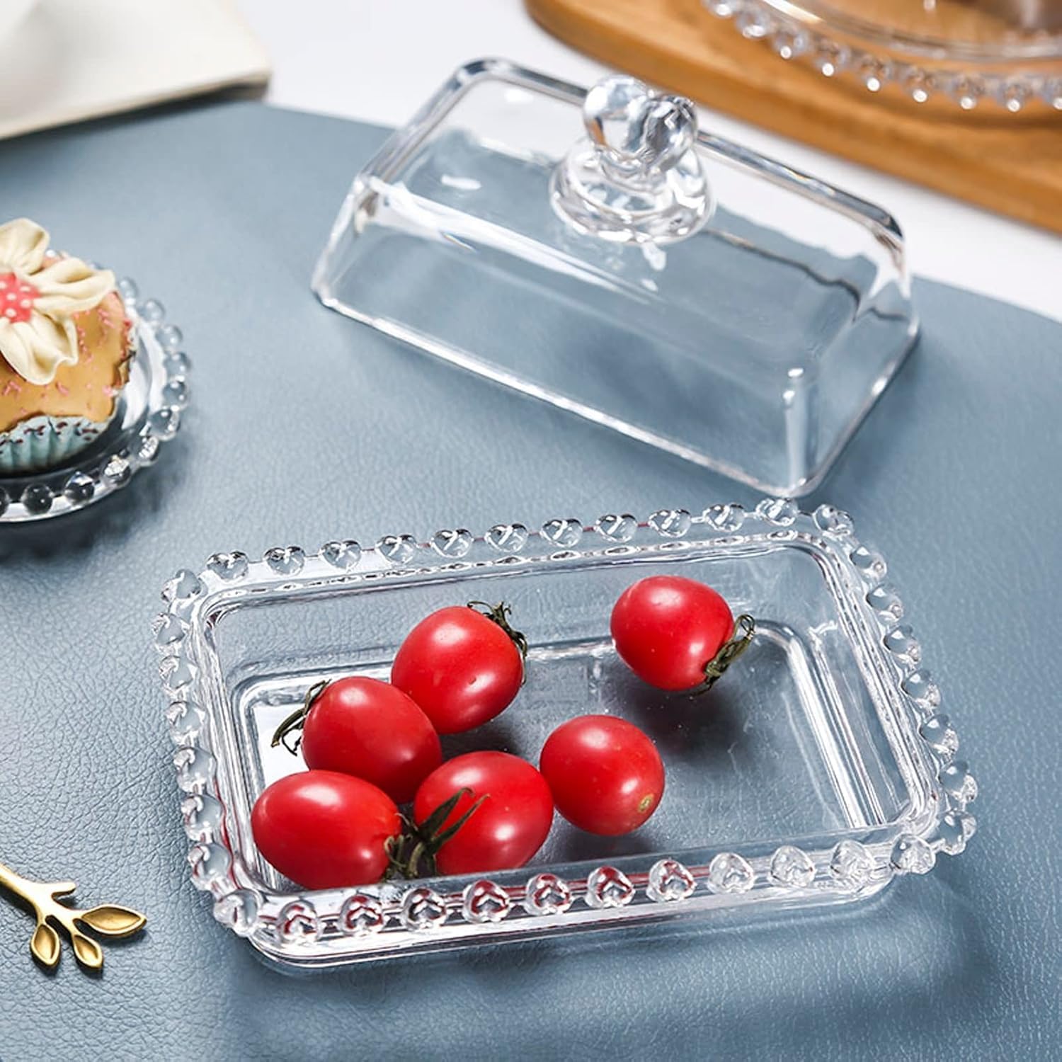 Butterdose Aus Kristallglas Mit Deckel – Elegante Aufbewahrung Für Butter, Käse & Desserts