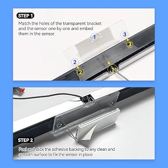 Replacement Sensor Bar Compatible with Nintendo Wii & Wii U Console – IR Motion Ray Sensor Accessories with Clear Stand for Wii Remote (Wii U/Wii Compatible)