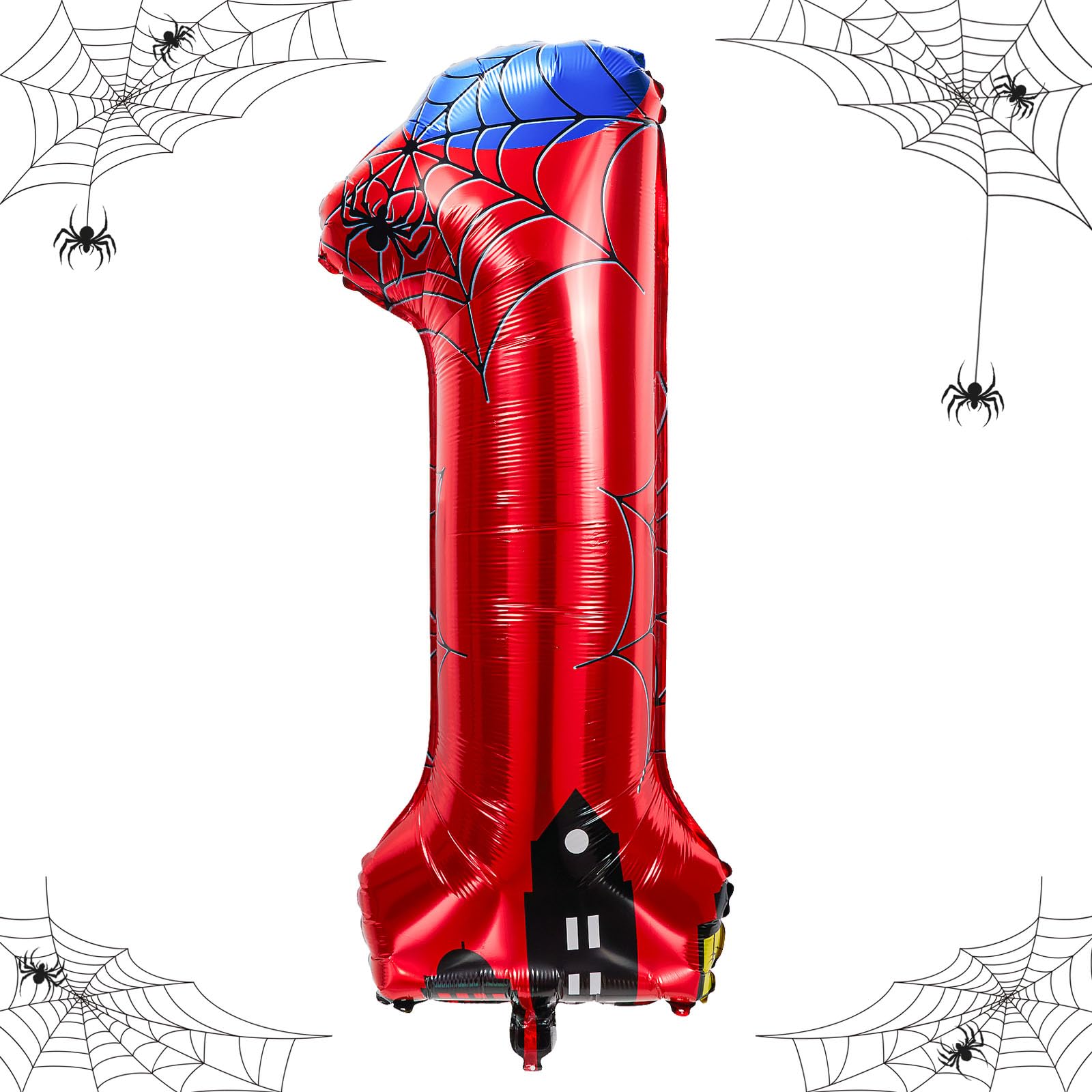 40 inch spider theme number foil balloons, children's party balloon supplies with classic numbers 1 to 9, birthday decoration supplies,number large balloons for spider theme parties(1)